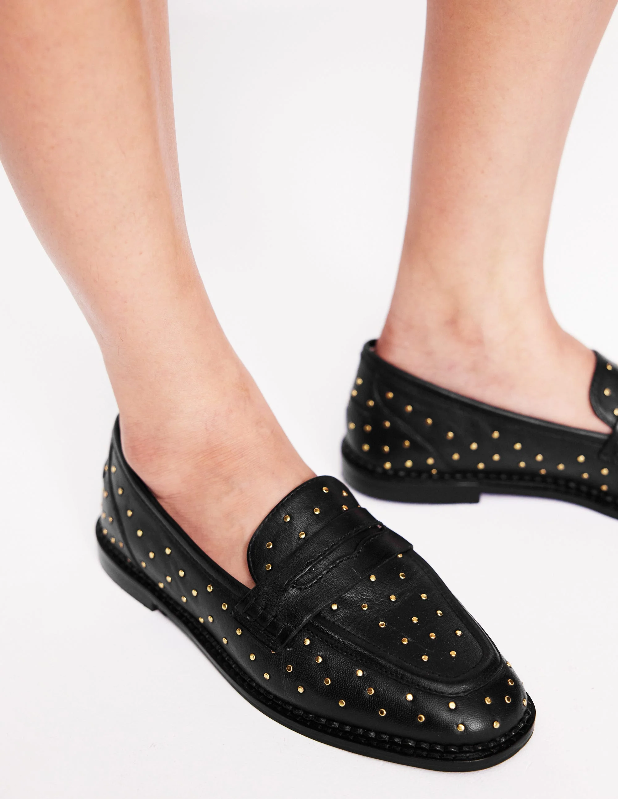 Nya Penny Loafers-Black Studs - Image 2