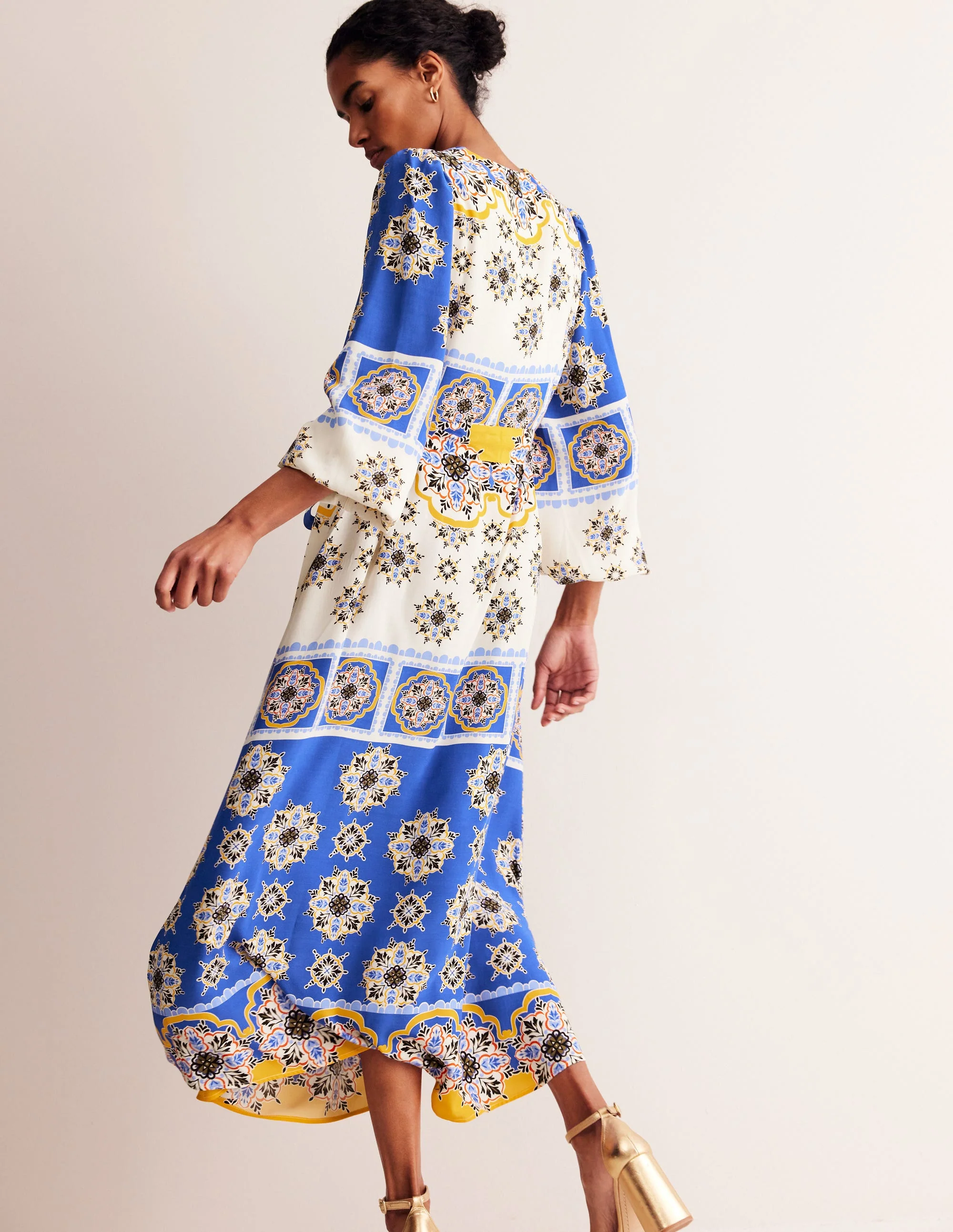 Occasion Blouson Maxi Dress-Surf The Web, Mosaic Charm - Image 3