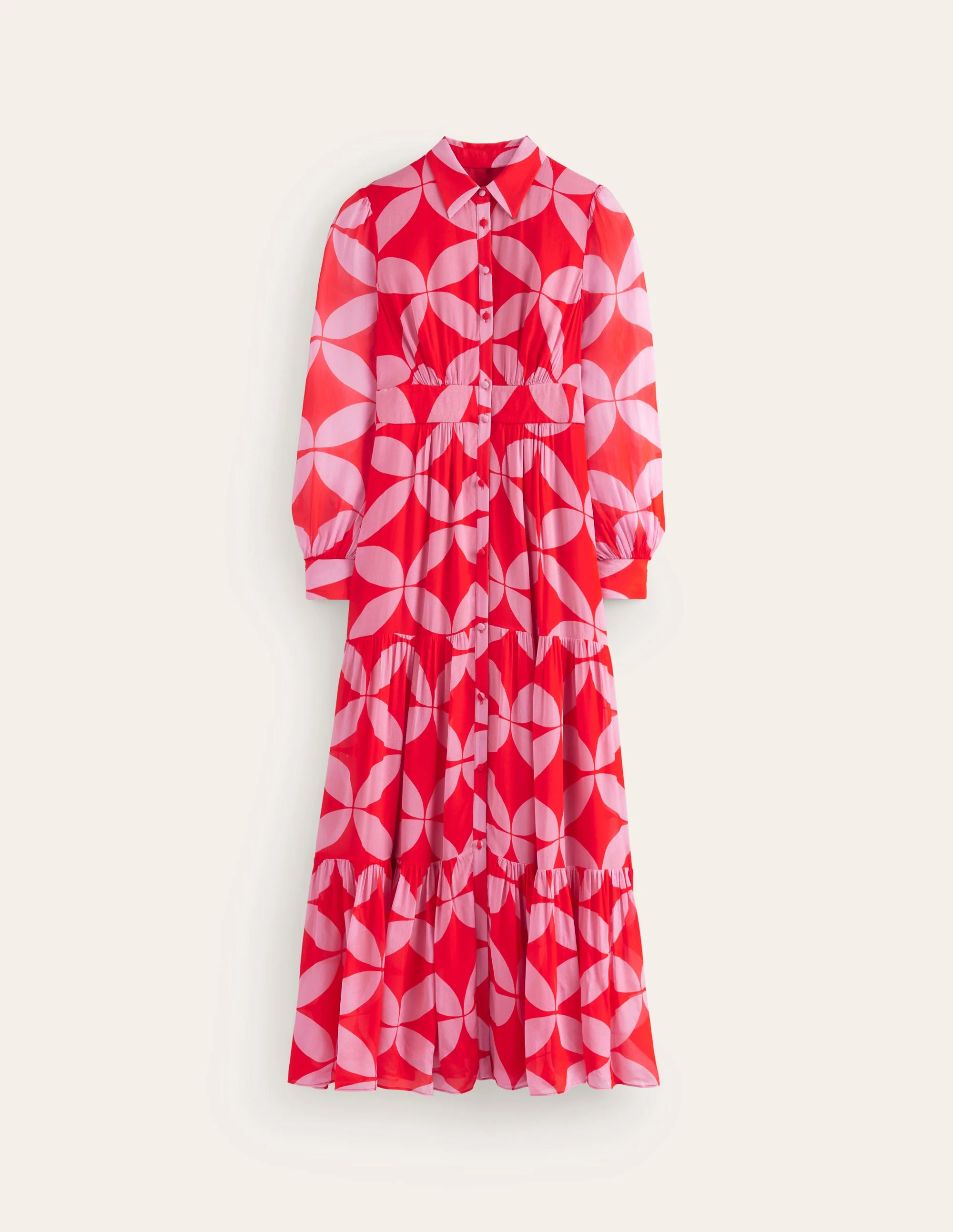 Occasion Maxi Shirt Dress-Flame Scarlet, Diamond Terrace - Image 6