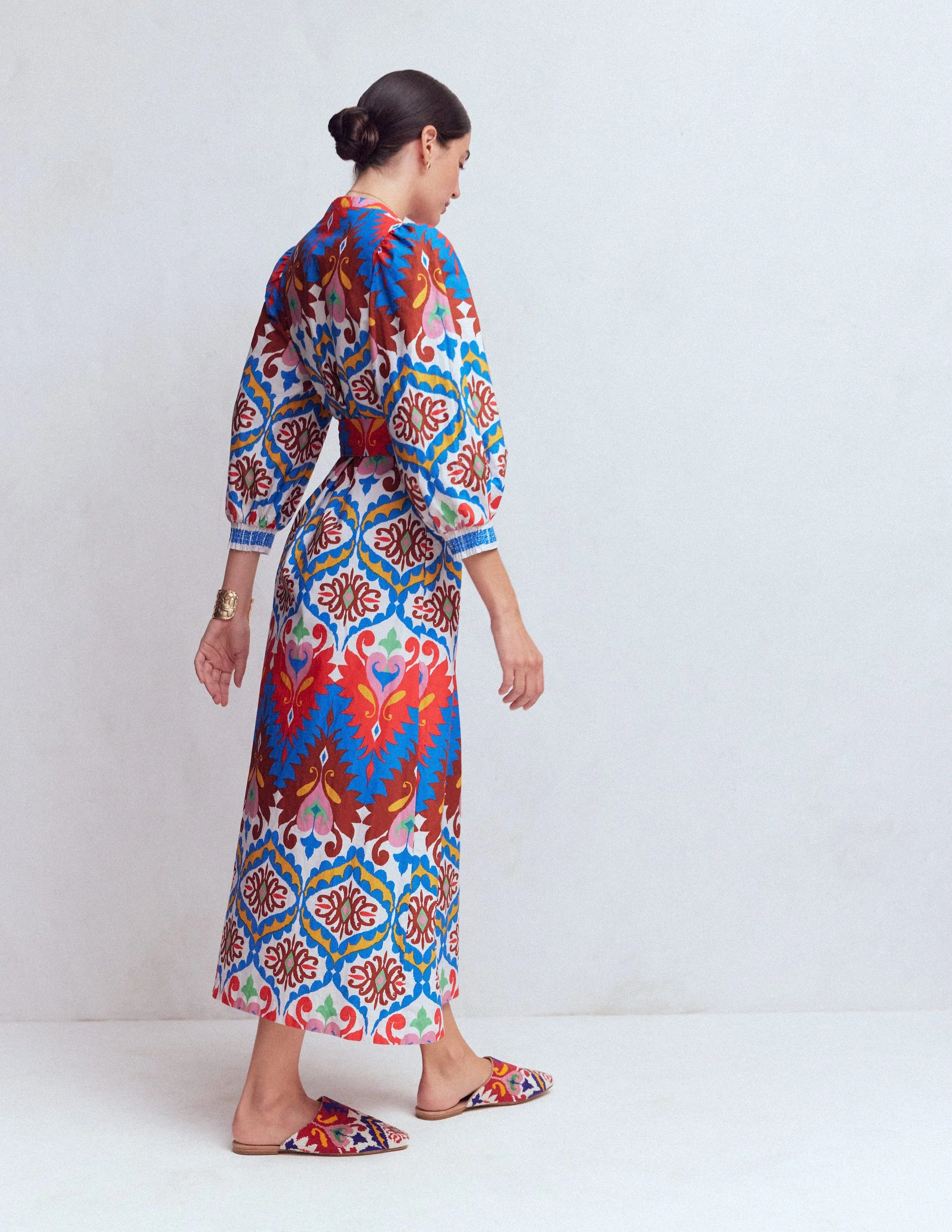 Octavia Cotton Dress-Multi Ikat Dream - Image 3