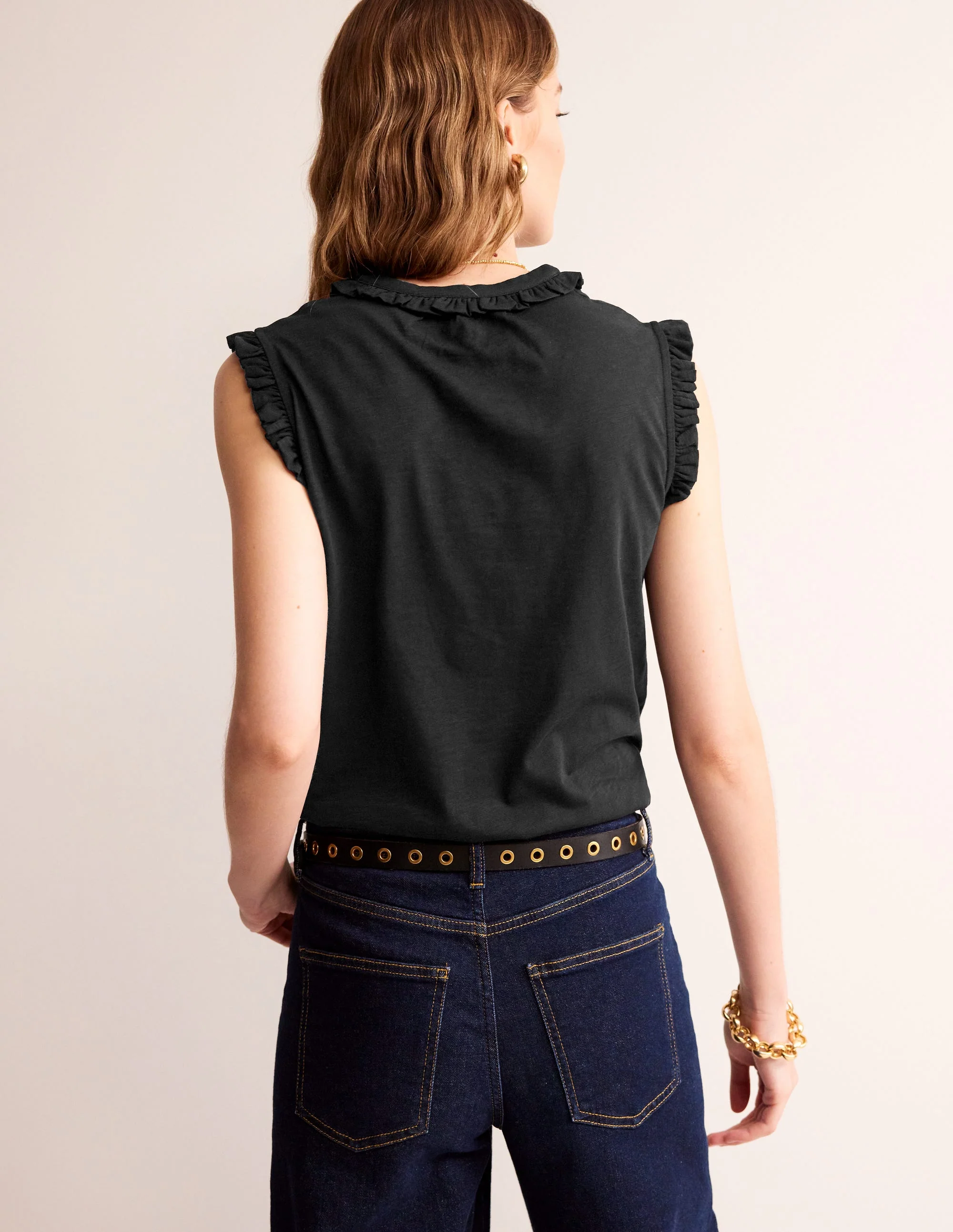 Olive Sleeveless Shirt-Black - Image 3