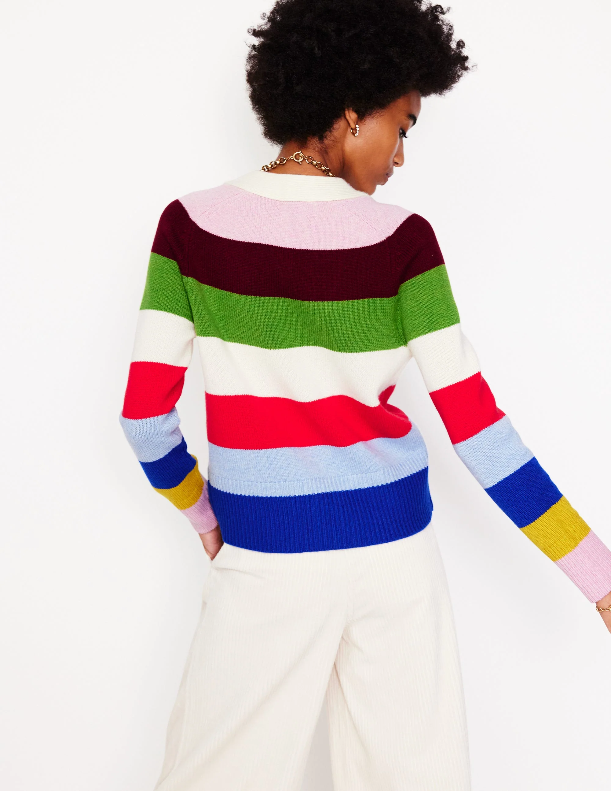 Olivia Merino Cardigan-Multi, Rainbow - Image 3