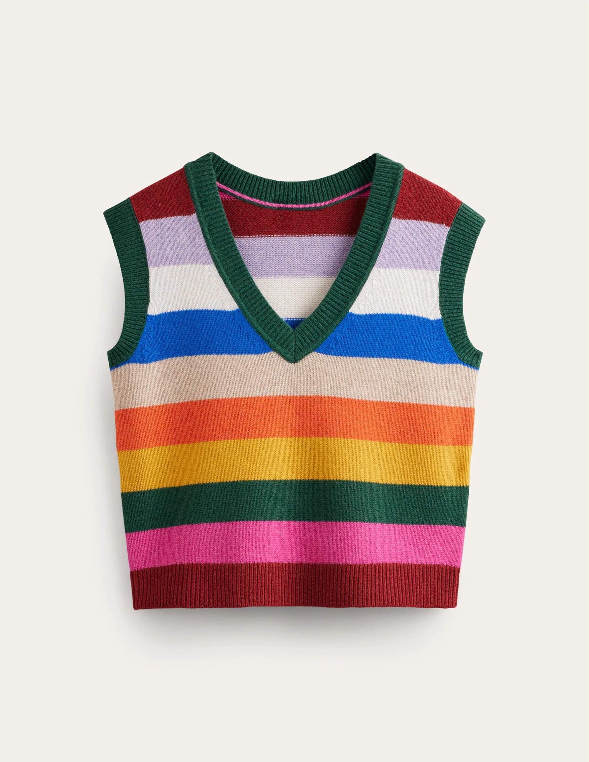 Olivia Merino Vest-Rainbow Multistripe - Image 5