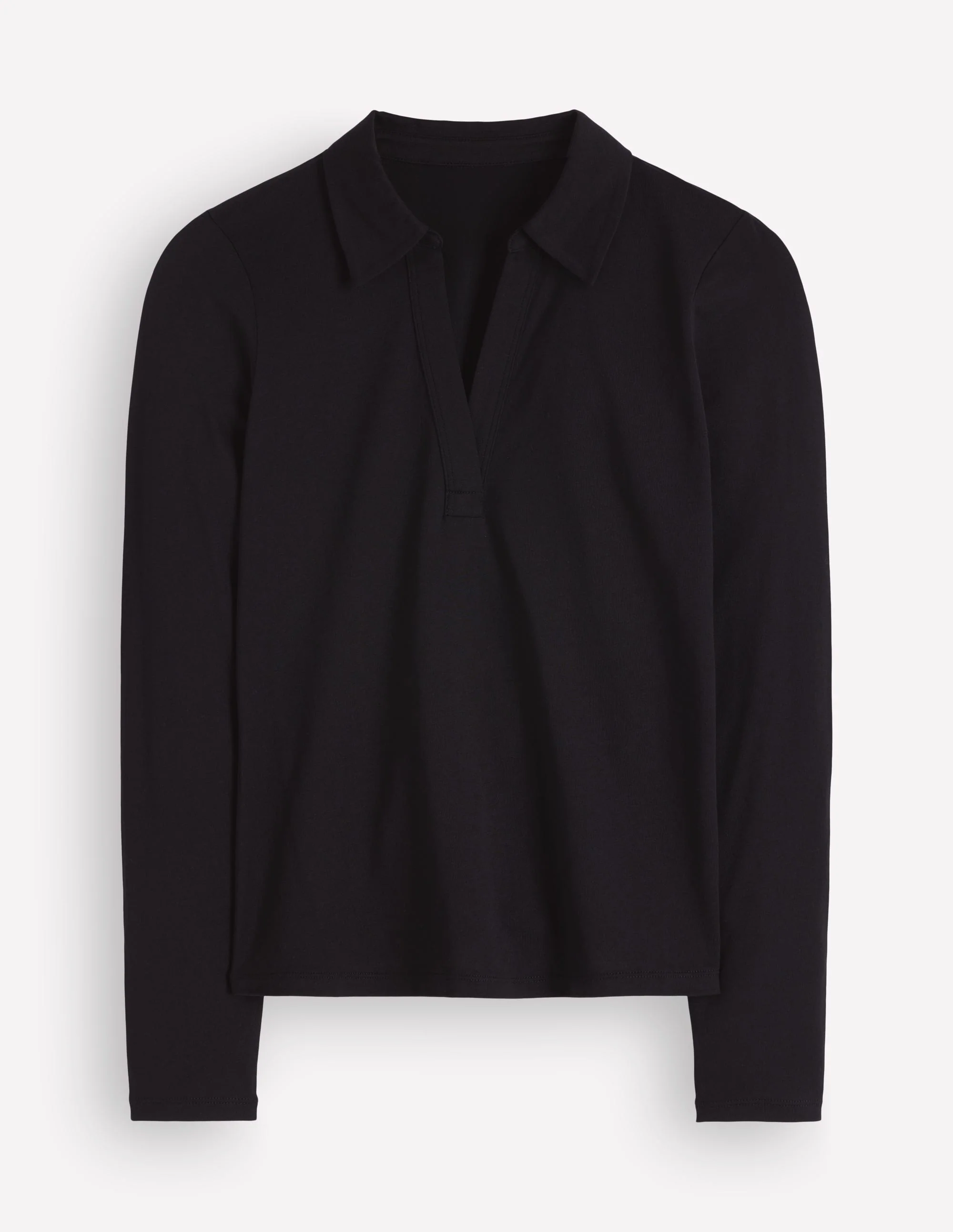 Open Collar Notch Neck-Black - Image 5
