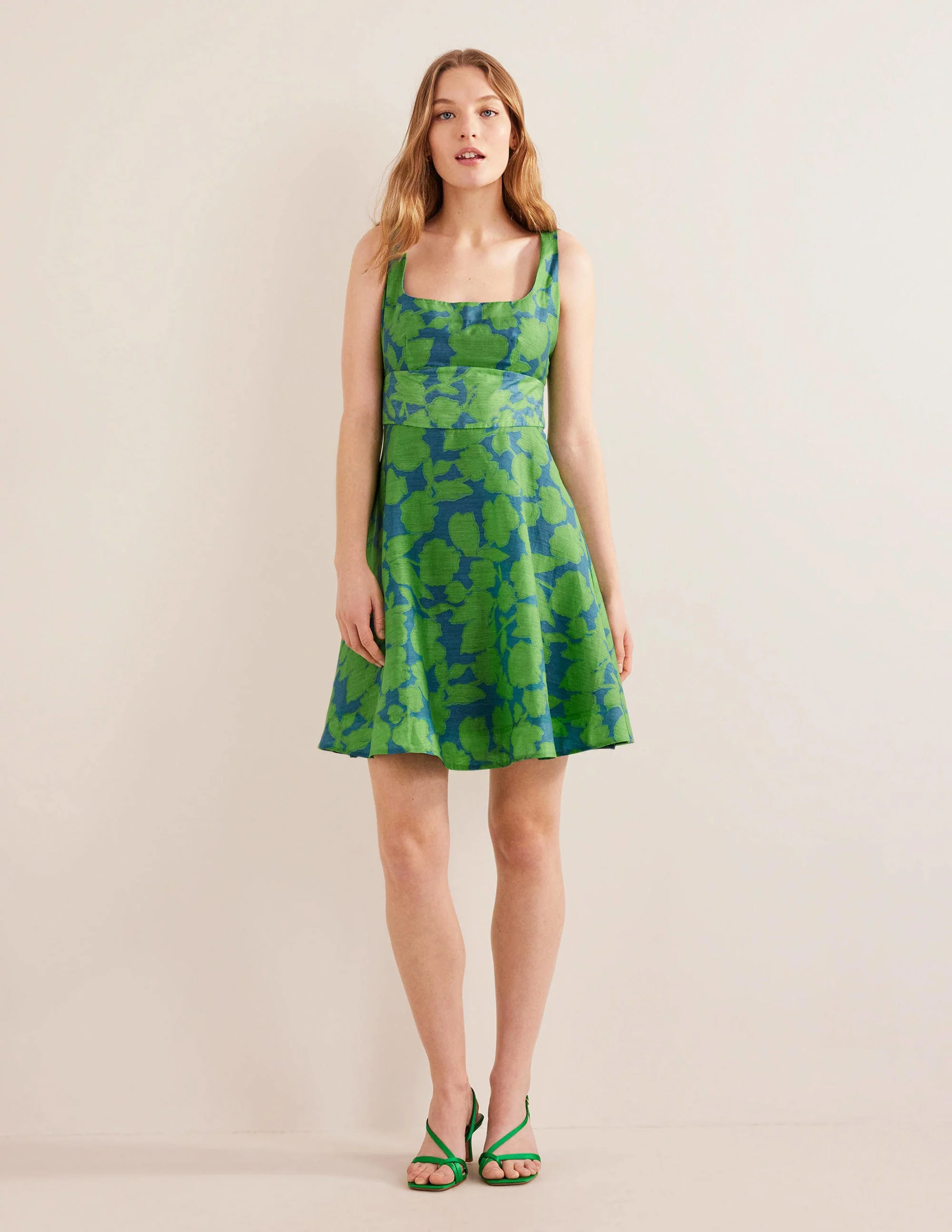 Organza Mini Dress-Jasmine Green, Windsor Bloom - Image 4