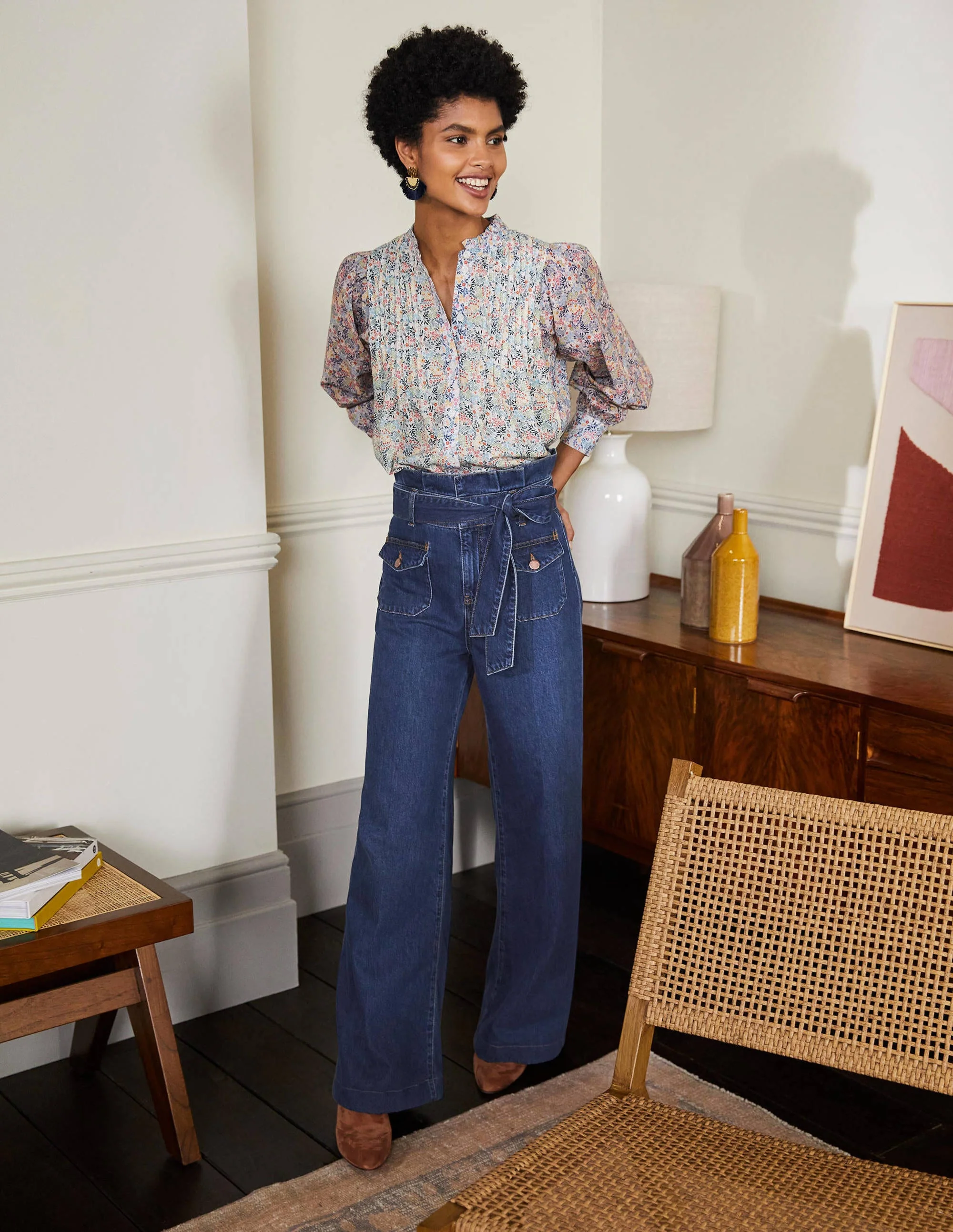 Paperbag Wide Leg Jeans-Mid Vintage - Image 5