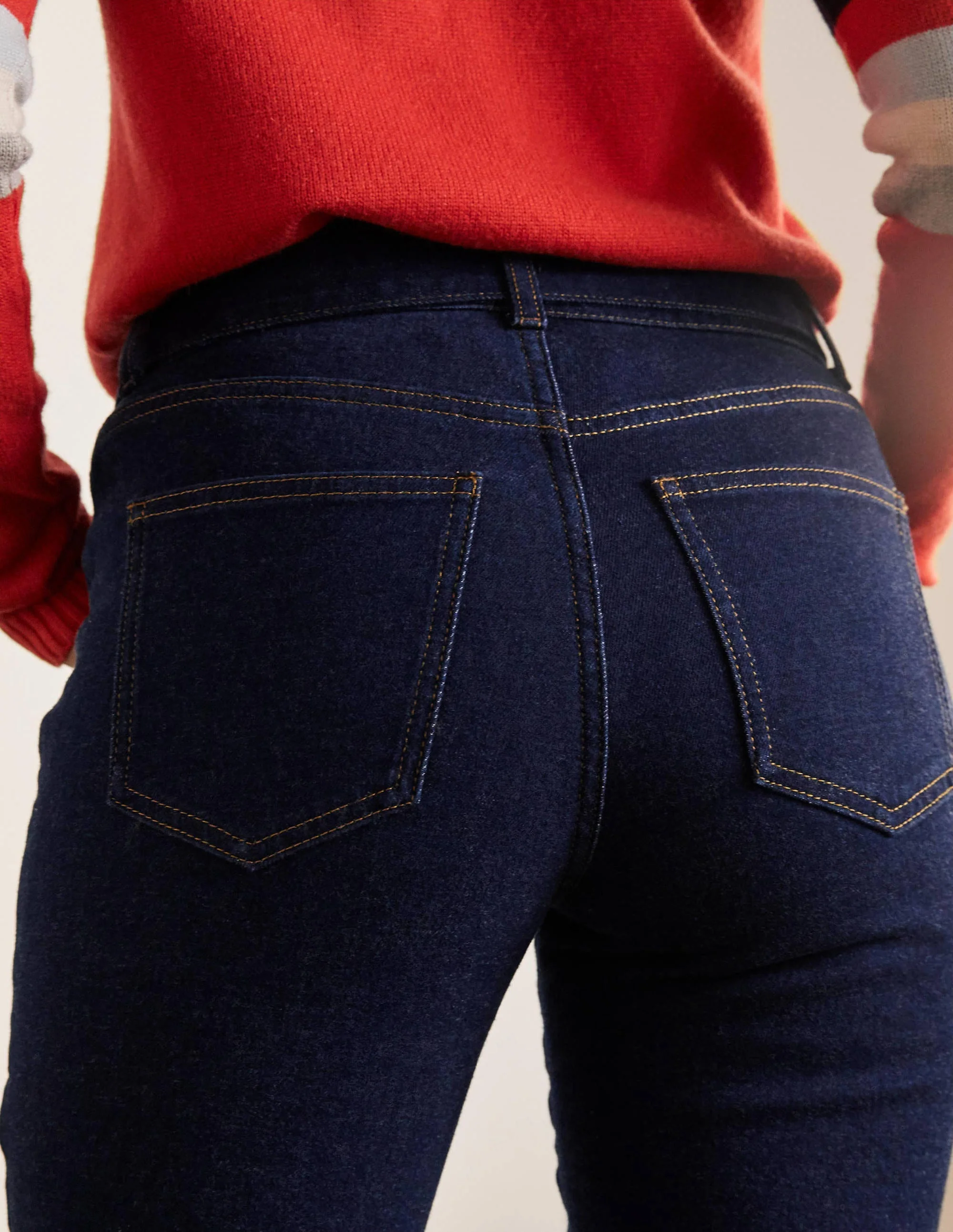 Patch Pocket Girlfriend Jeans-Indigo - Image 4