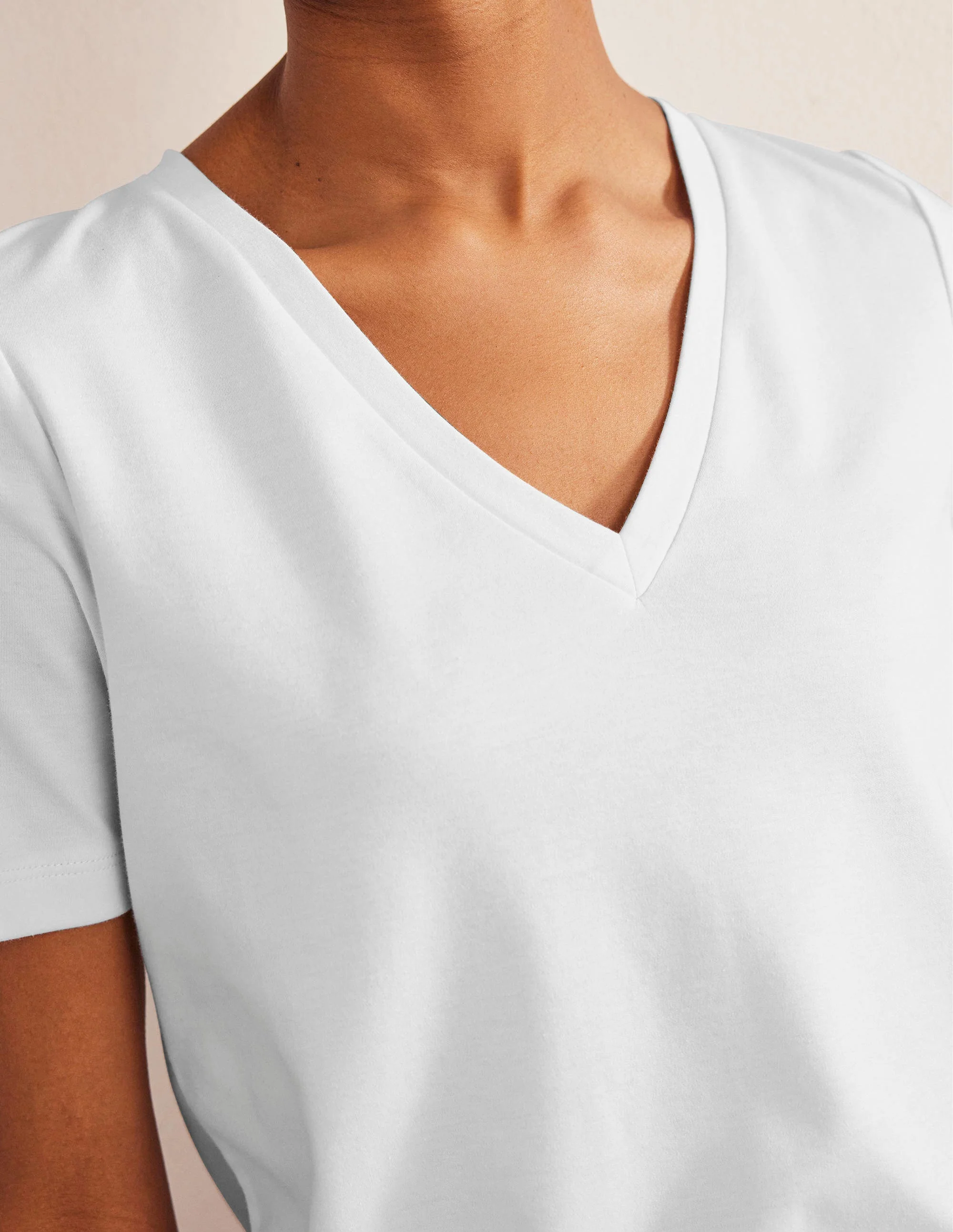 Perfect V-Neck T-Shirt-White - Image 2