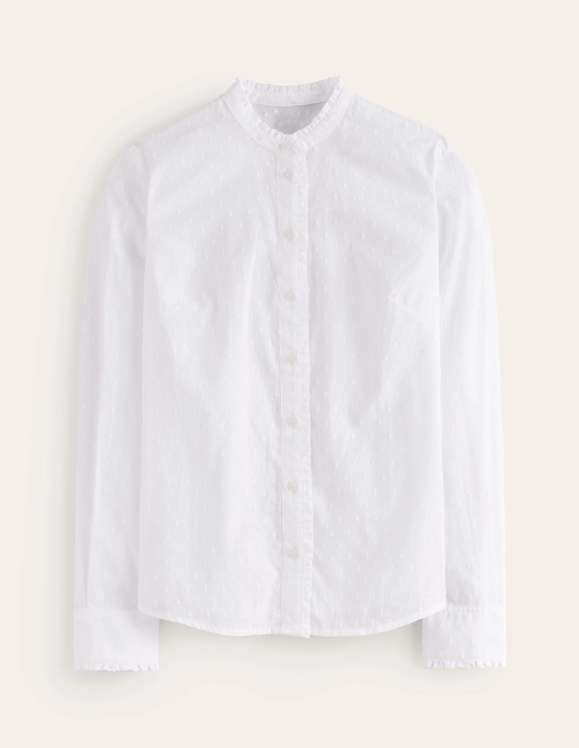 Phoebe Cotton Shirt-White Dobby - Image 5