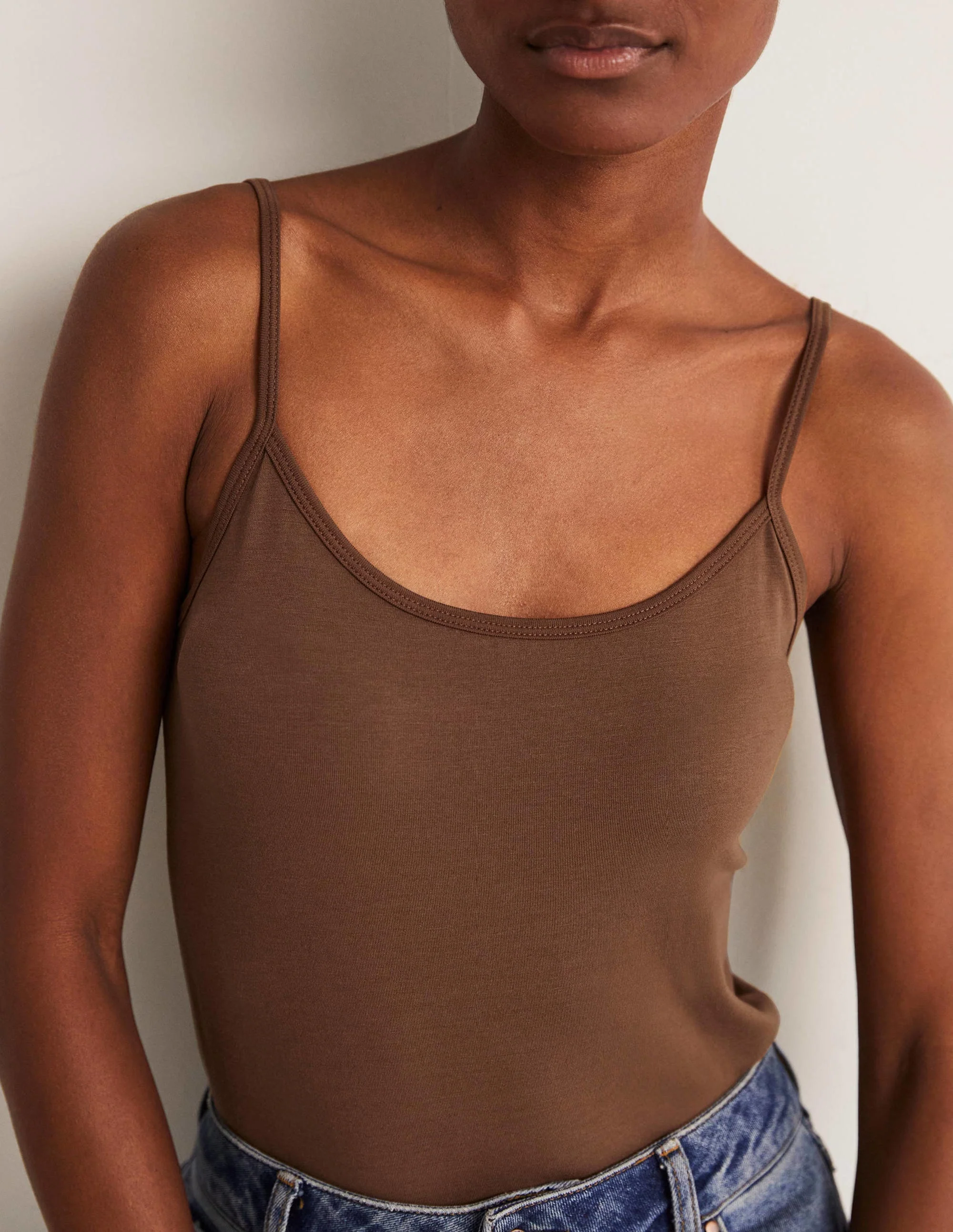 Plain Cami Top-Deep Brown - Image 6