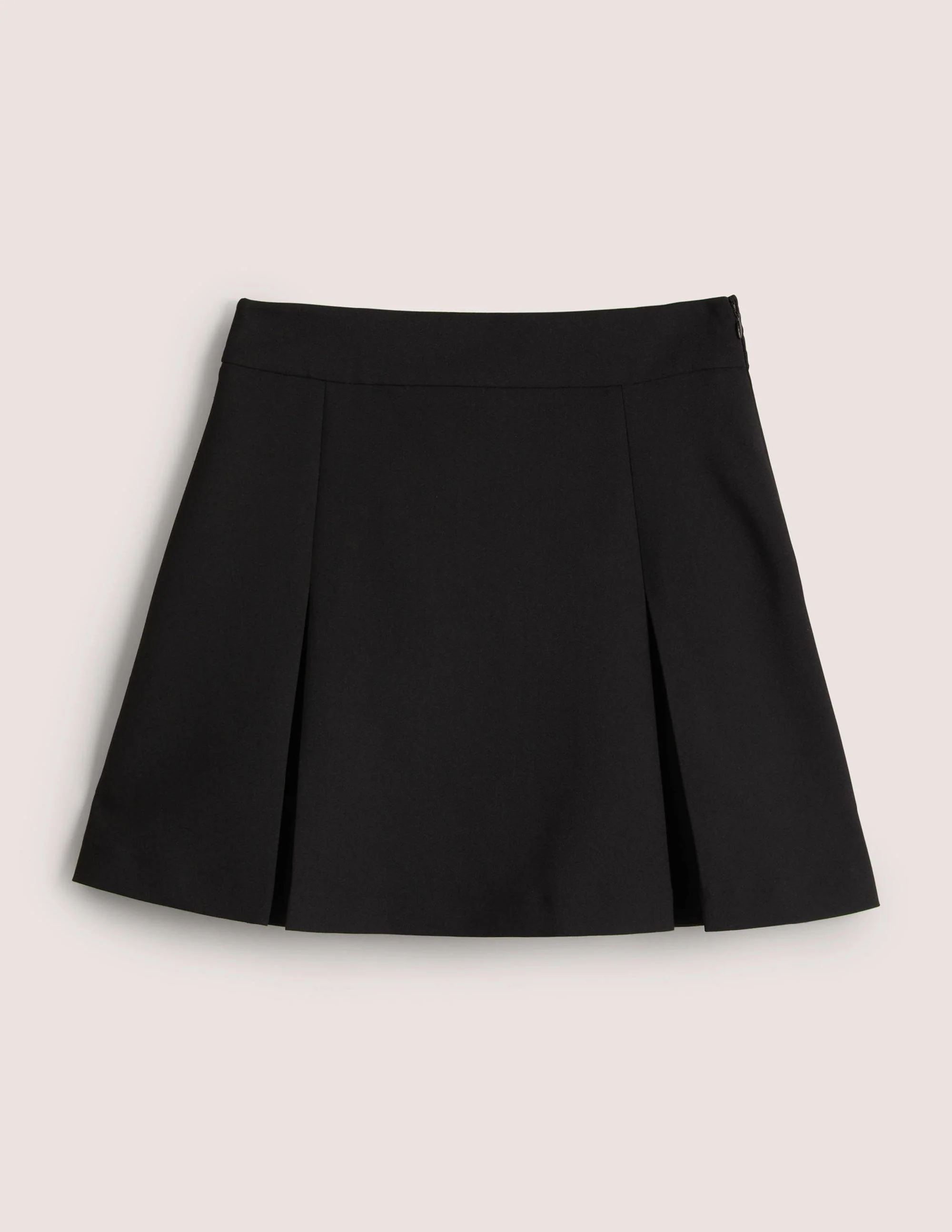 Pleated A-line Mini Skirt-Black - Image 5
