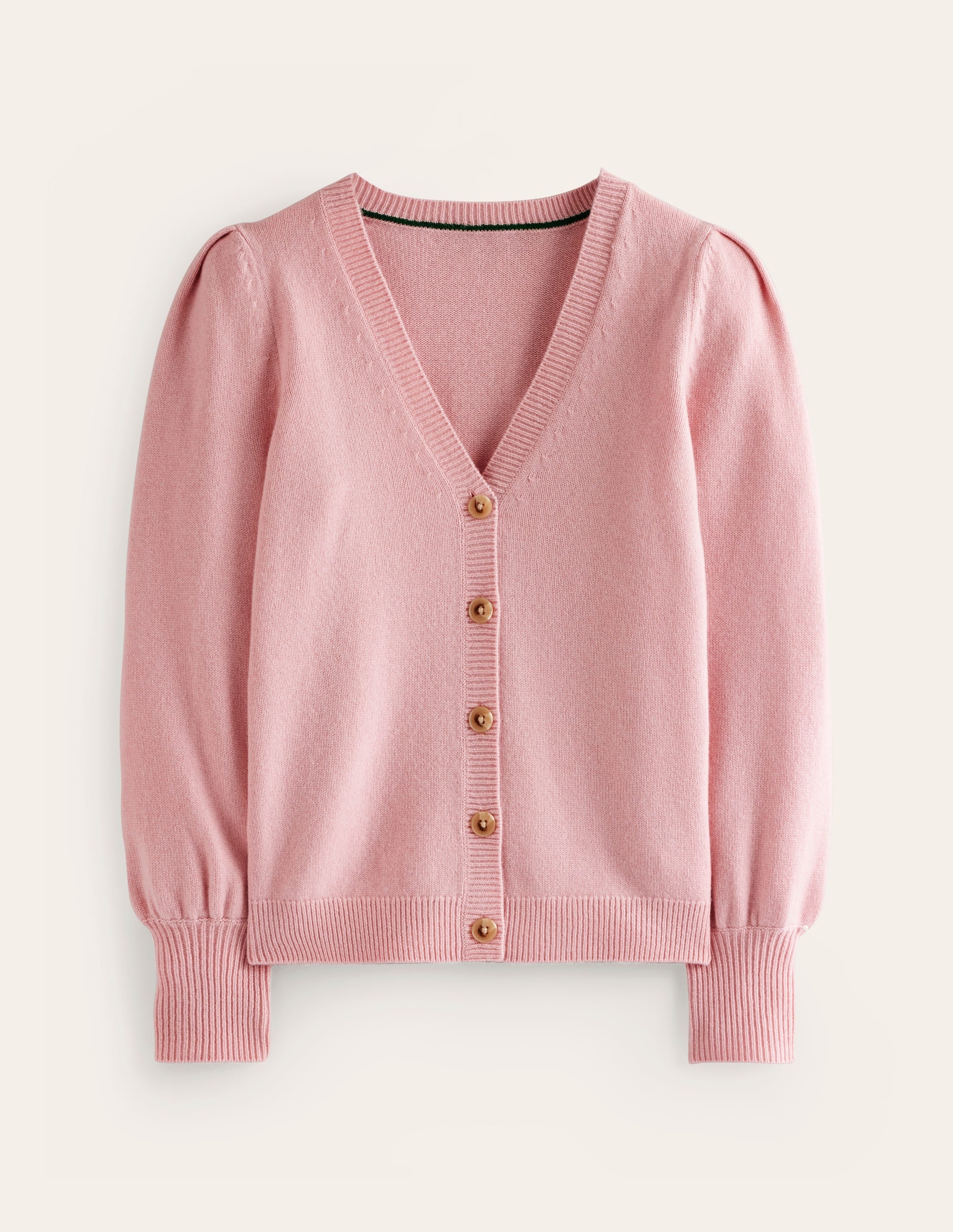 Pleated Cashmere Cardigan-Blush Pink - Image 5