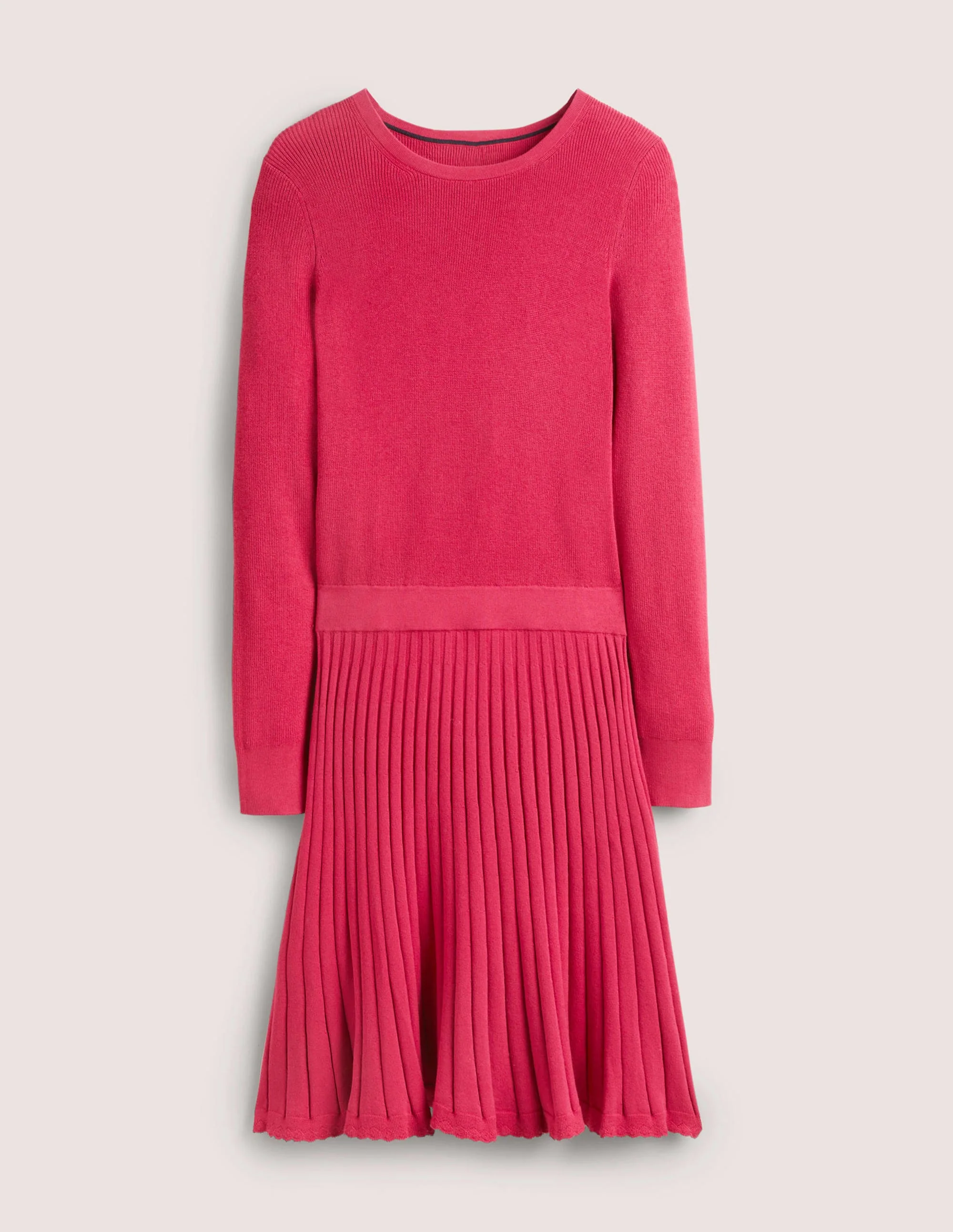 Pleated Knitted Mini Dress-Sweet Rose - Image 7