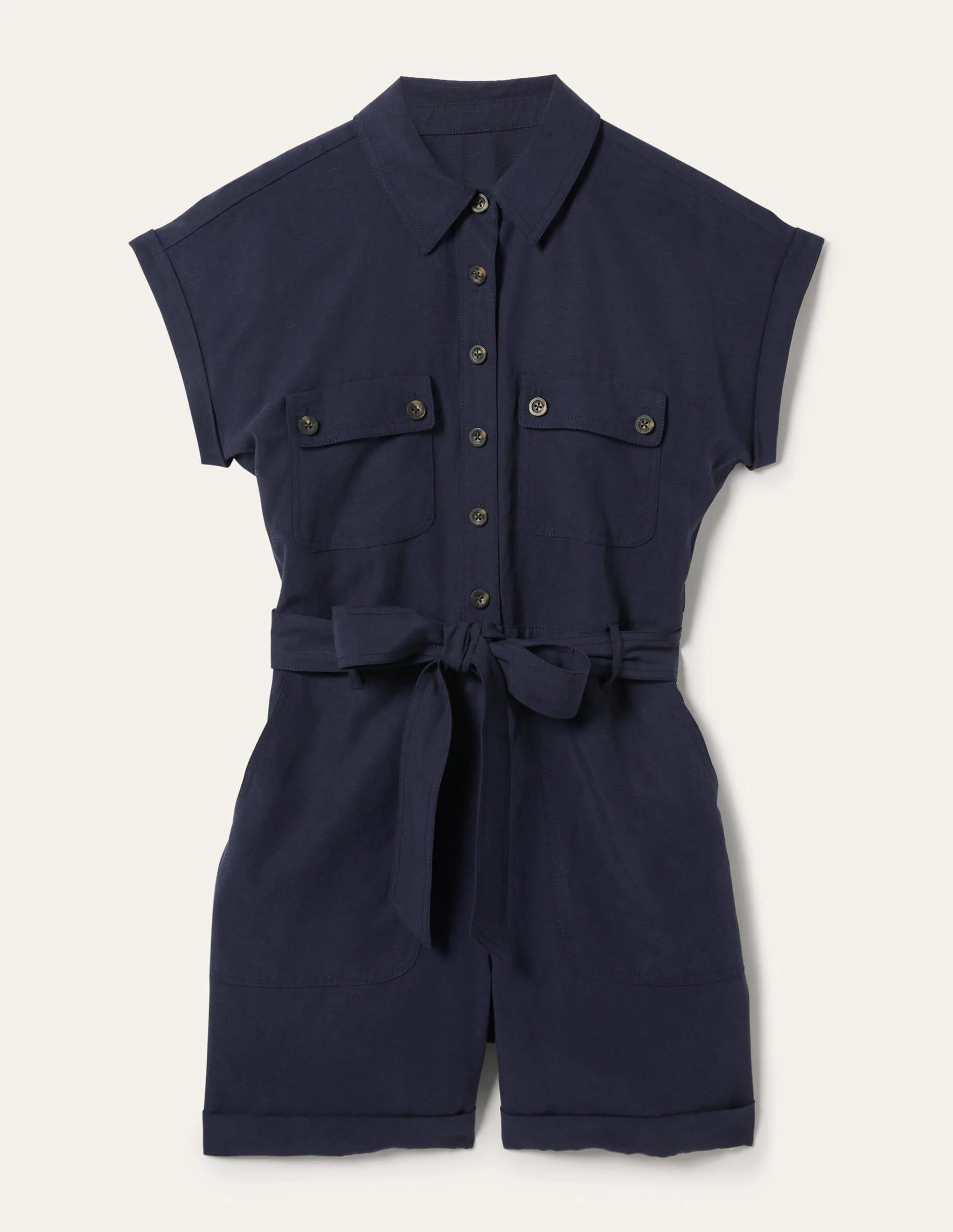 Pocket Detail Romper-NAVY - Image 6