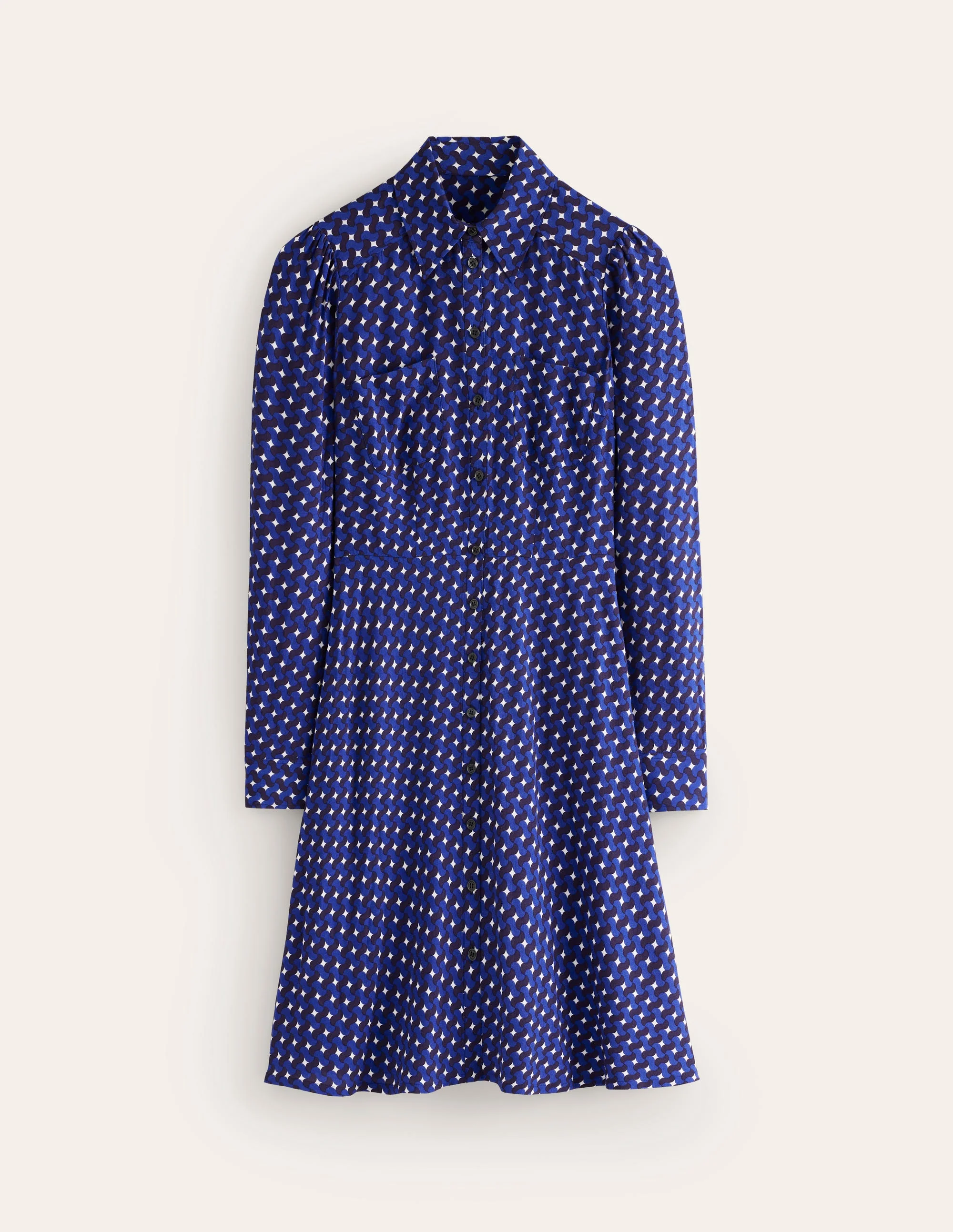 Pocket Detail Shirt Dress-Mazarine Blue, Terrace Swirl - Image 6