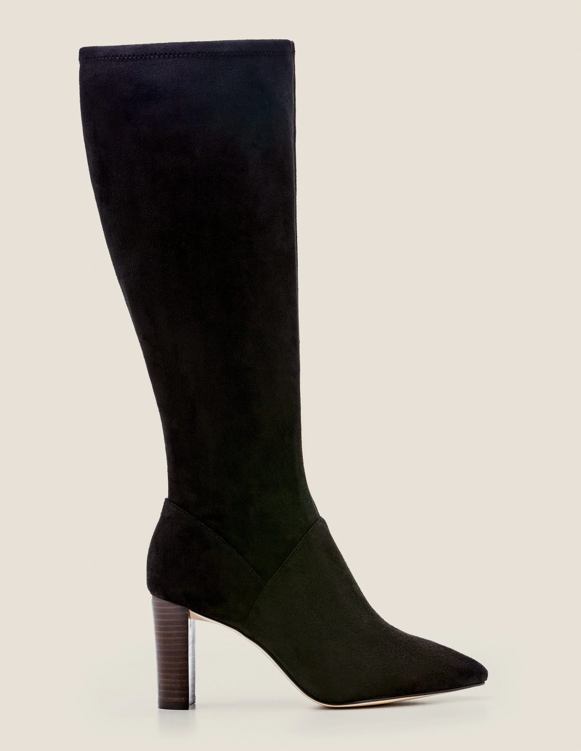 Pointed Toe Stretch Boots-Black - Image 2
