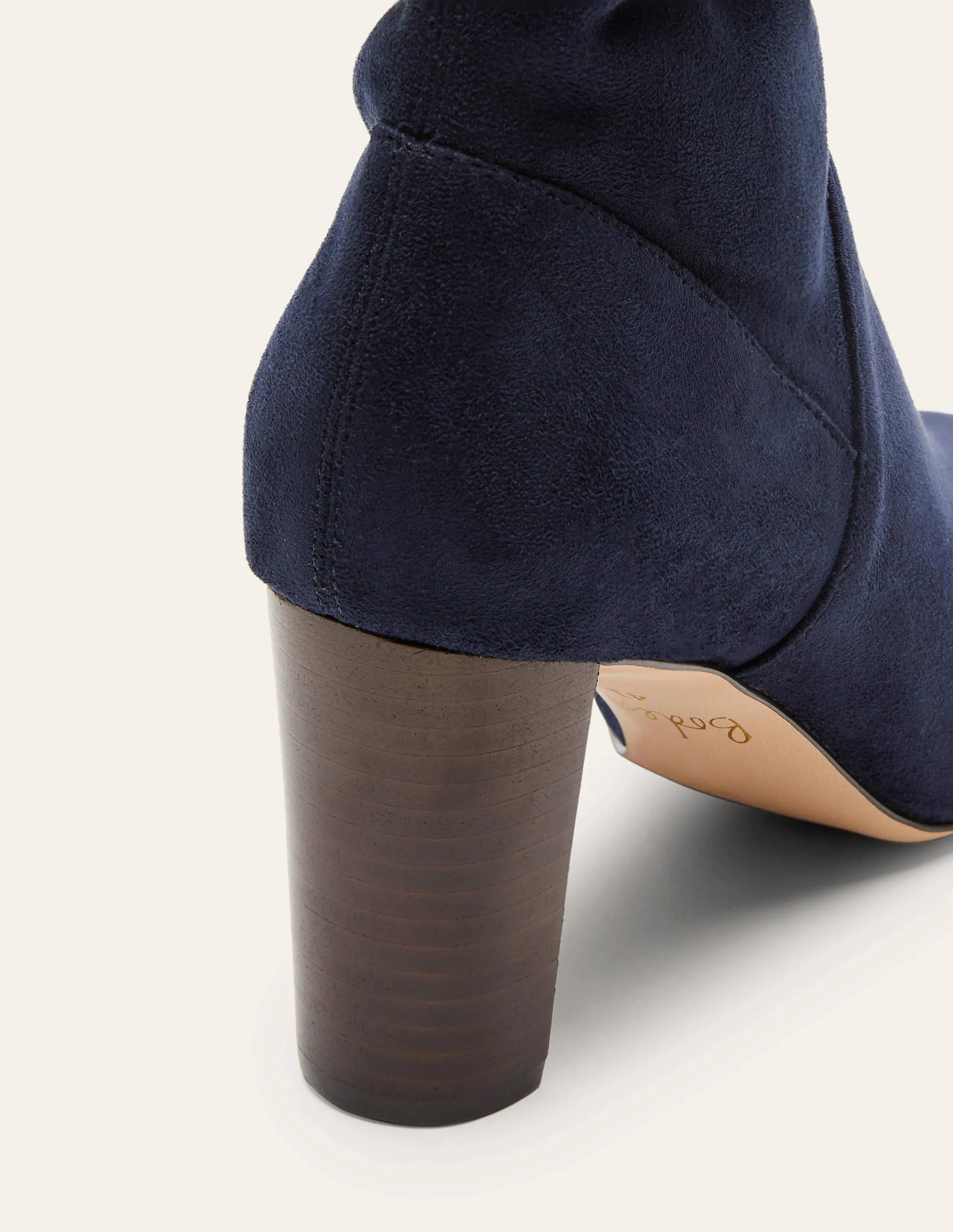 Pointed Toe Stretch Boots-Navy - Image 3