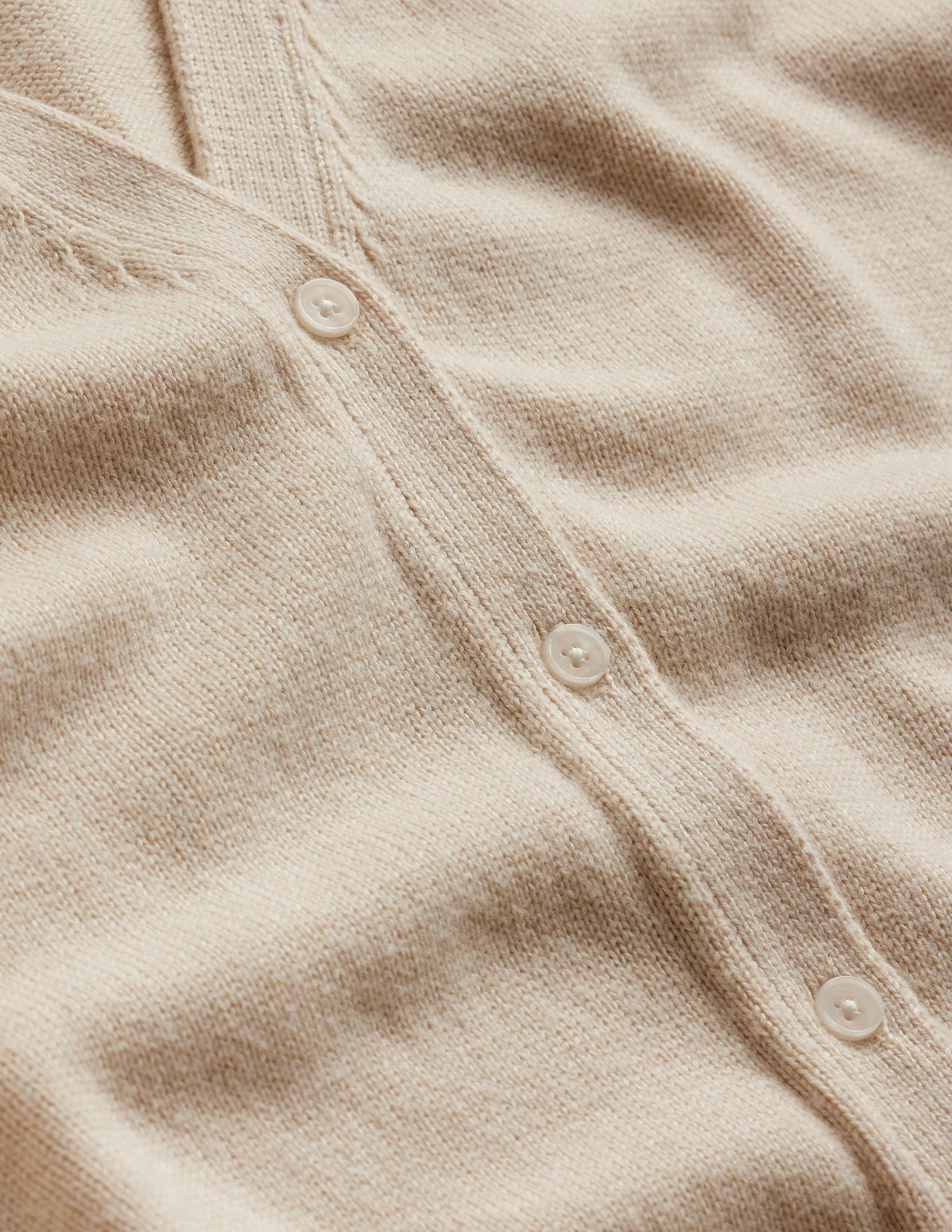 Pointelle Sleeve Cardigan-Warm Ivory - Image 6