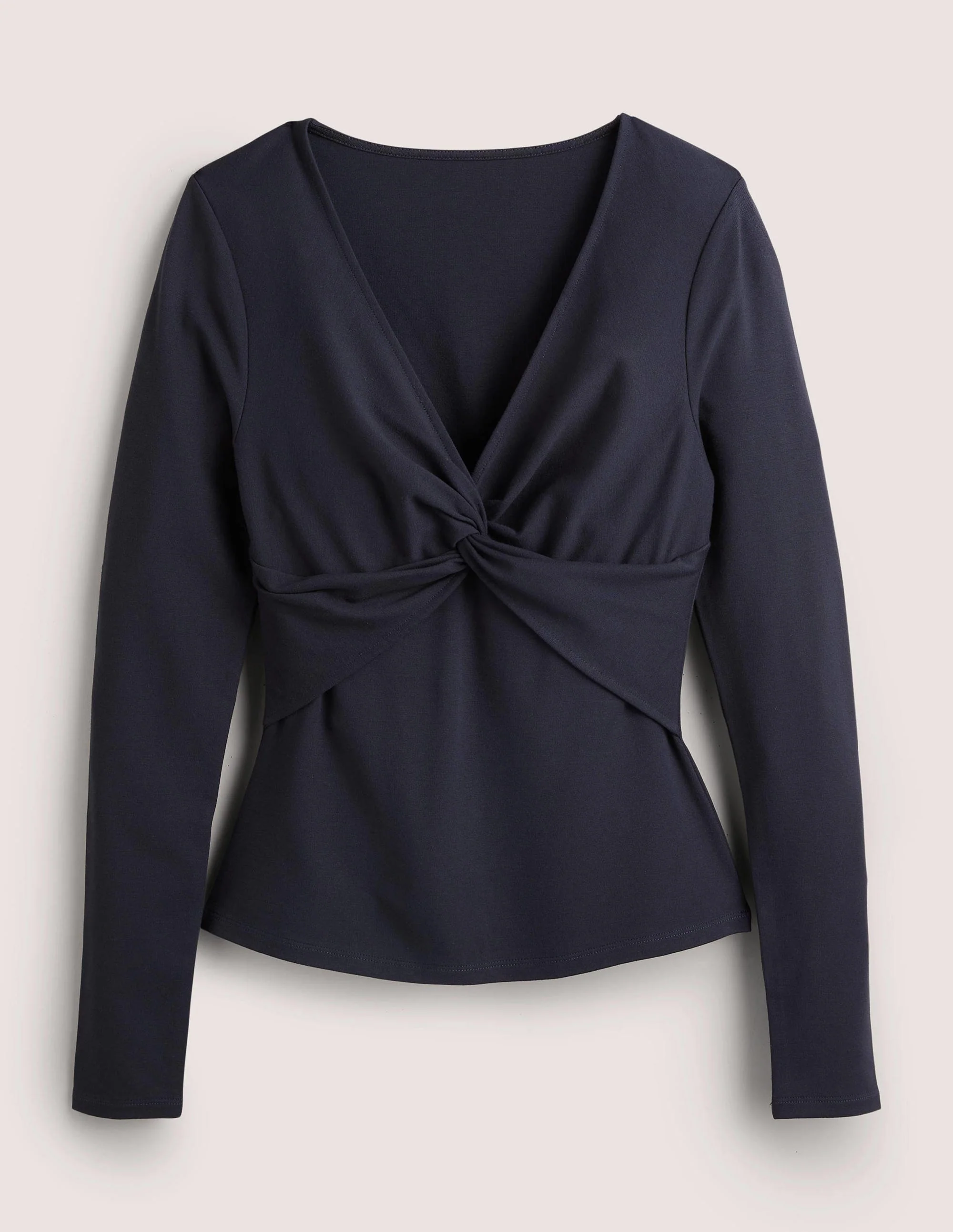 Ponte Twist Front Jersey Top-Navy - Image 6