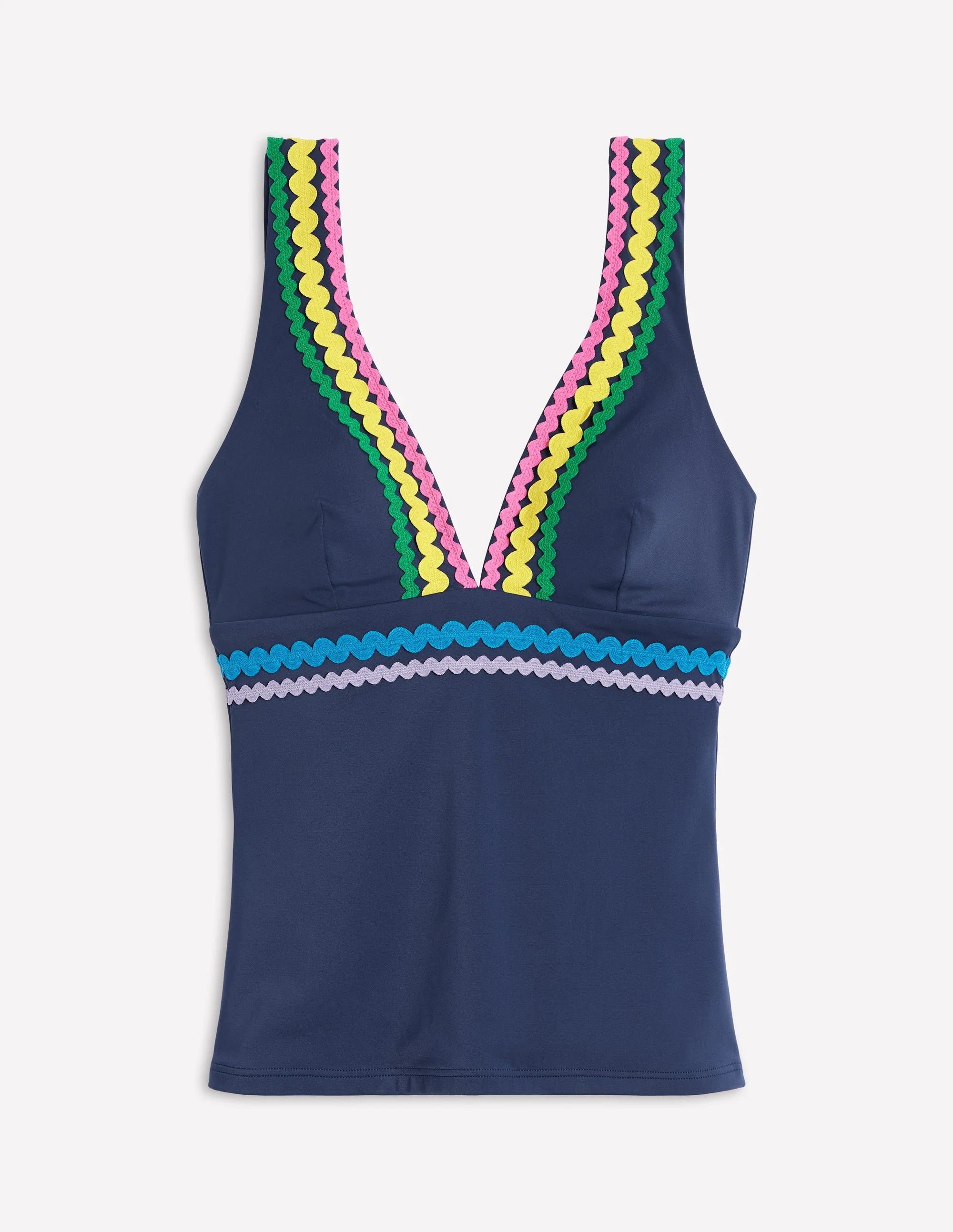 Porto Tankini Top-Navy Rik Rak - Image 5