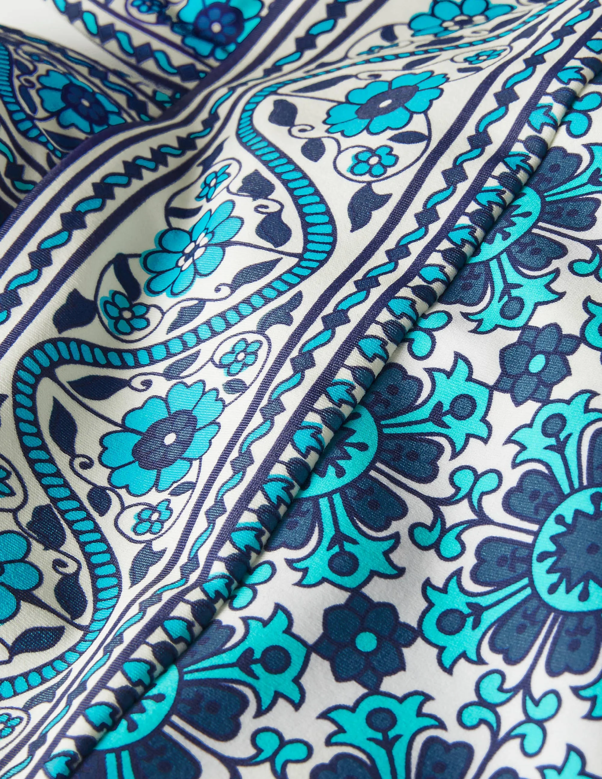 Porto V-neck Swimsuit-Indian Ocean, Flora Tile - Image 6