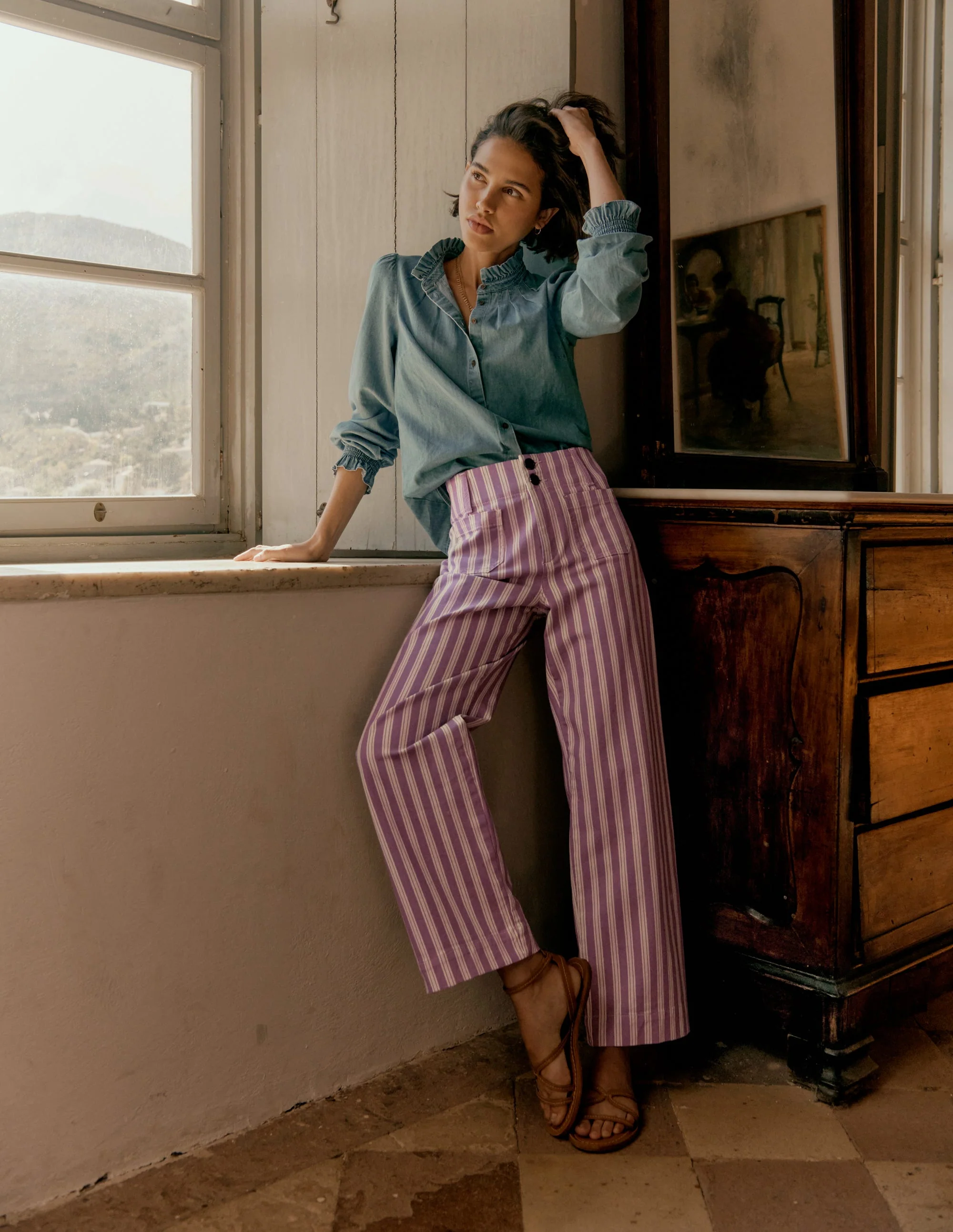 Primrose Patch Pocket Pants-Lilac Tram Stripe - Image 6
