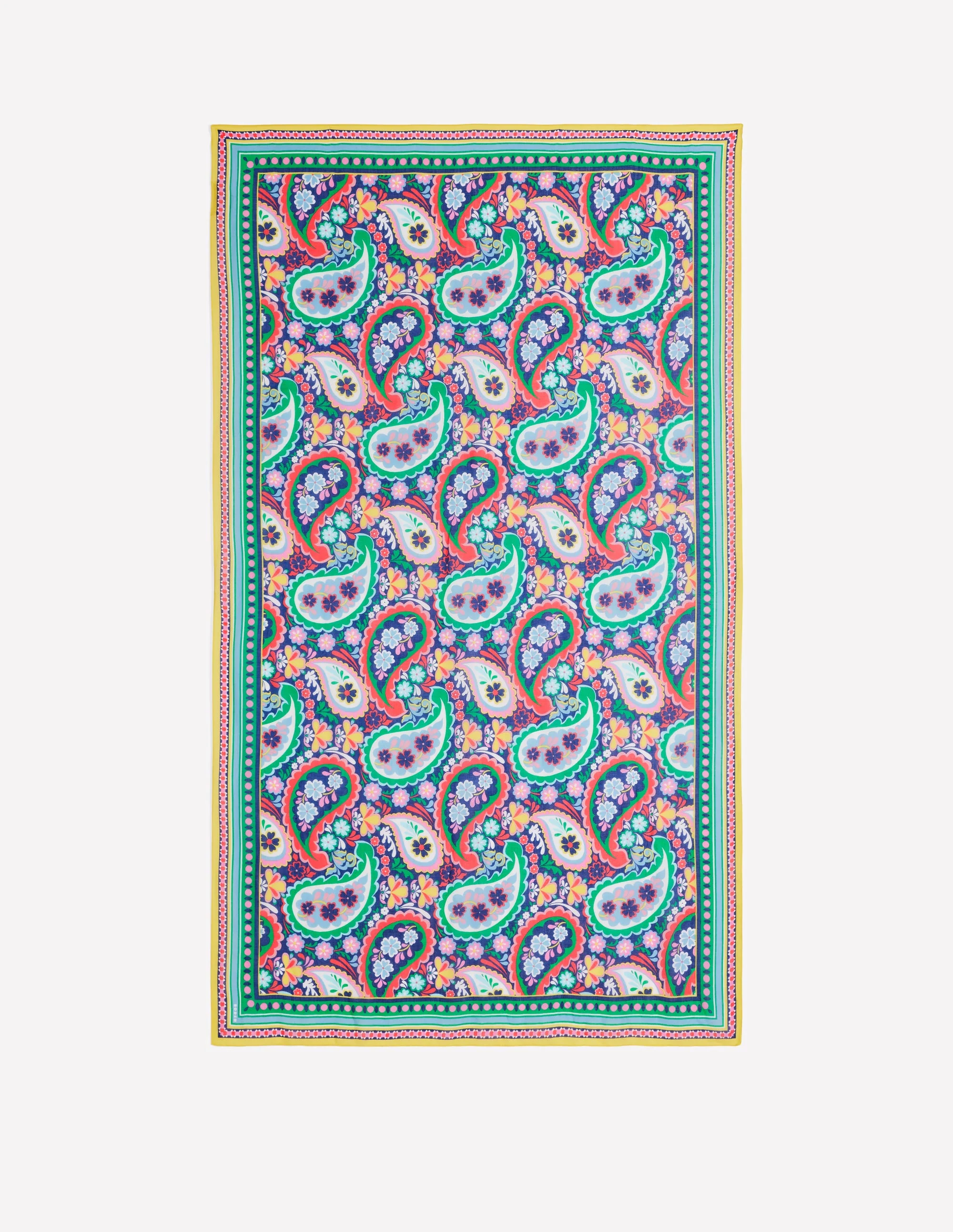 Printed Sarong Scarf-Mutli, Meadow Paisley - Image 4