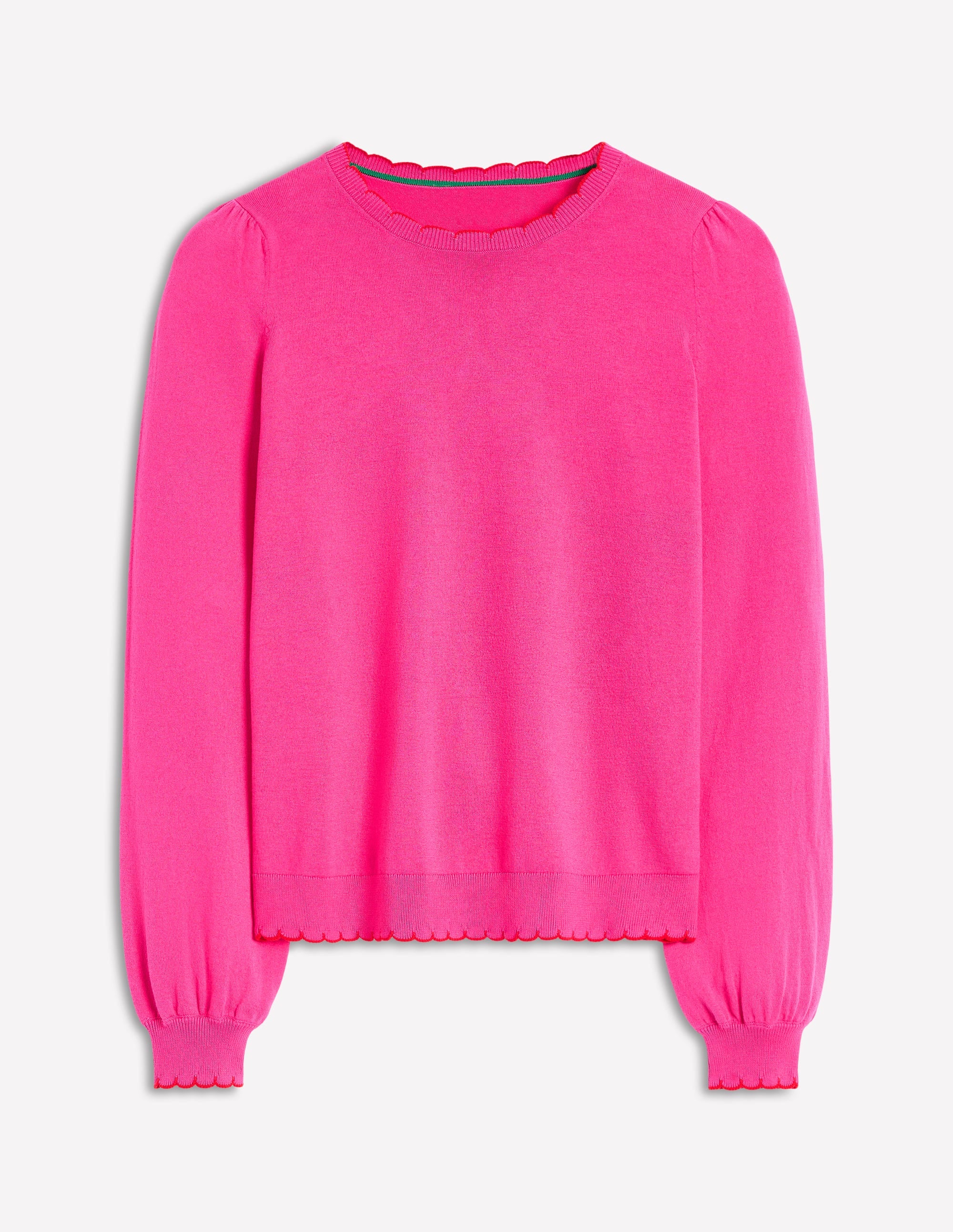 Pru Scallop Trim Sweater-Pink Peony - Image 5