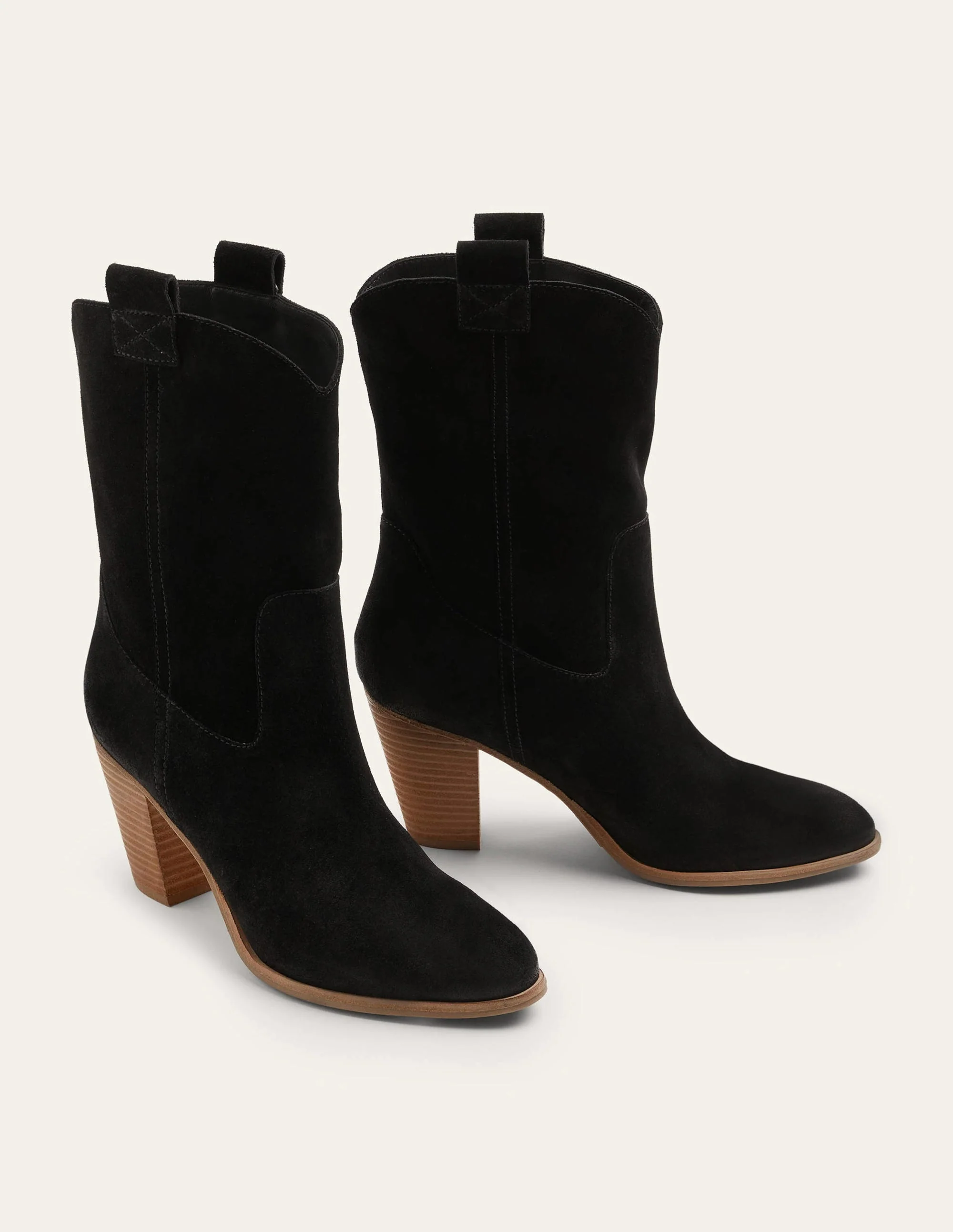 Pull-on Western Boot-Black Suede - Image 2