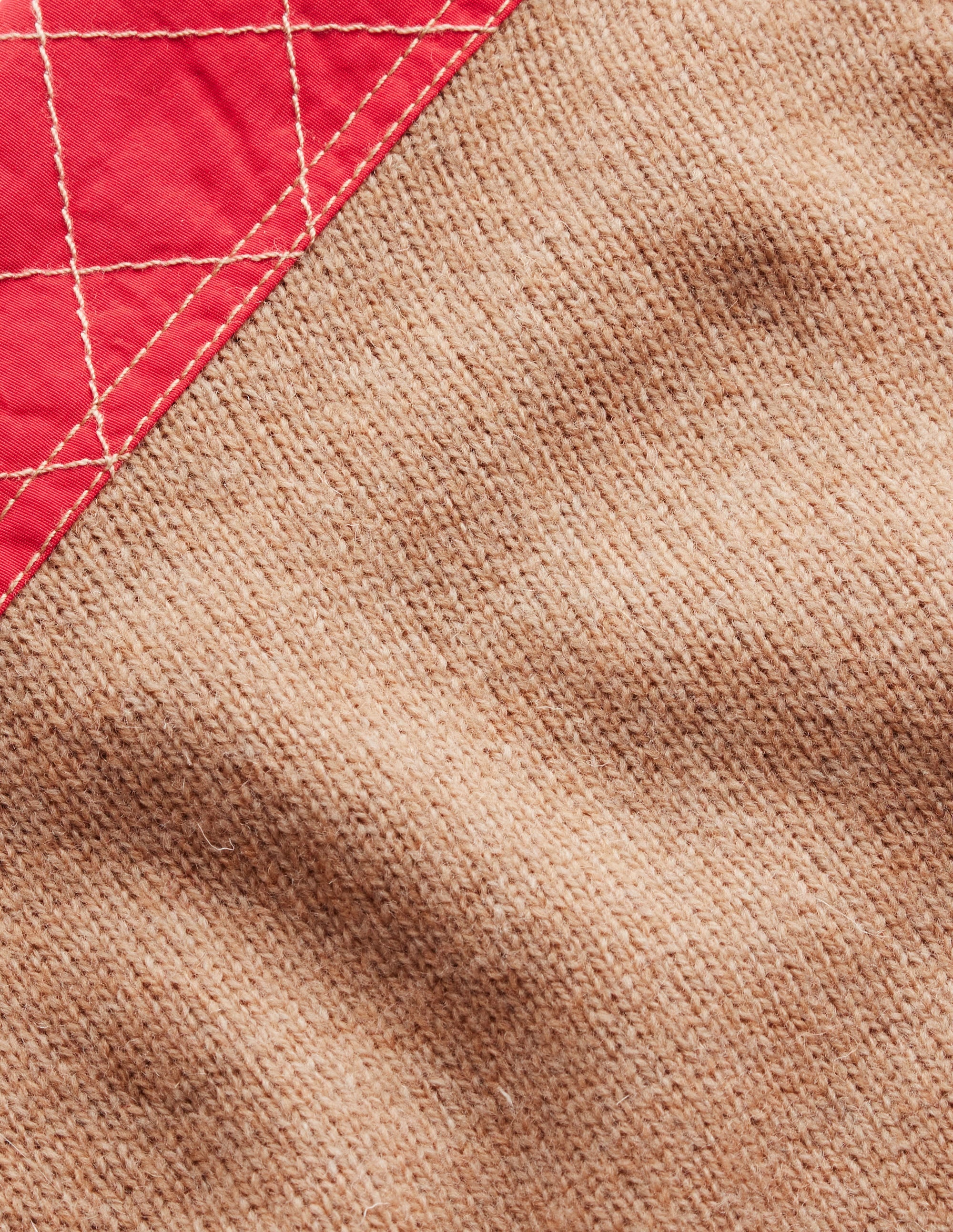Quilted Patch Jumper-Camel Melange - Image 6