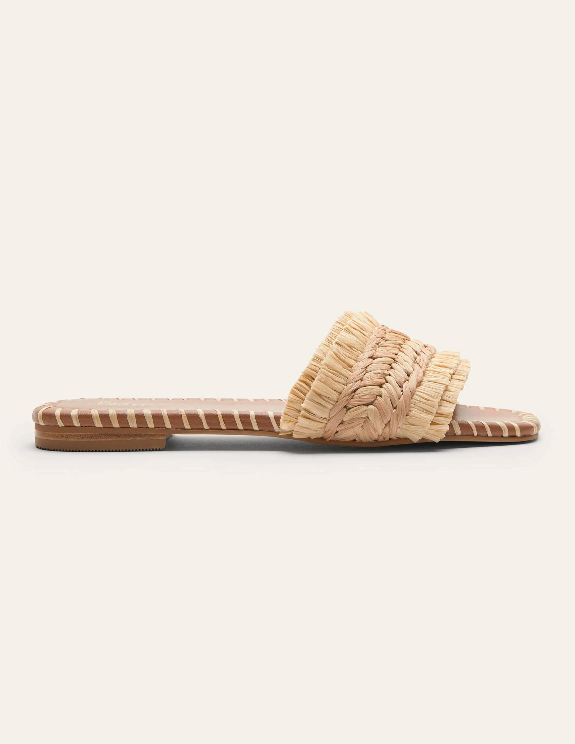 Raffia Flat Sandals-Neutral - Image 2