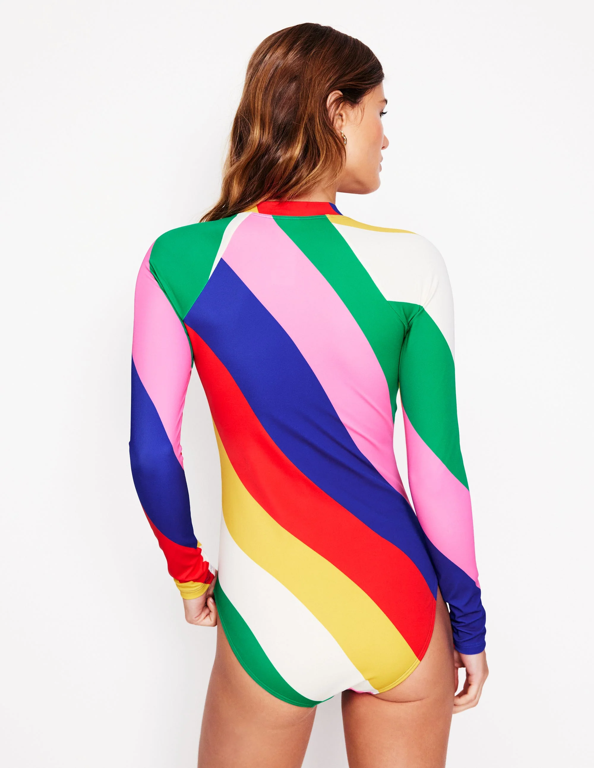 Rash Guard Swimsuit-Multi, Rainbow Cascade - Image 3