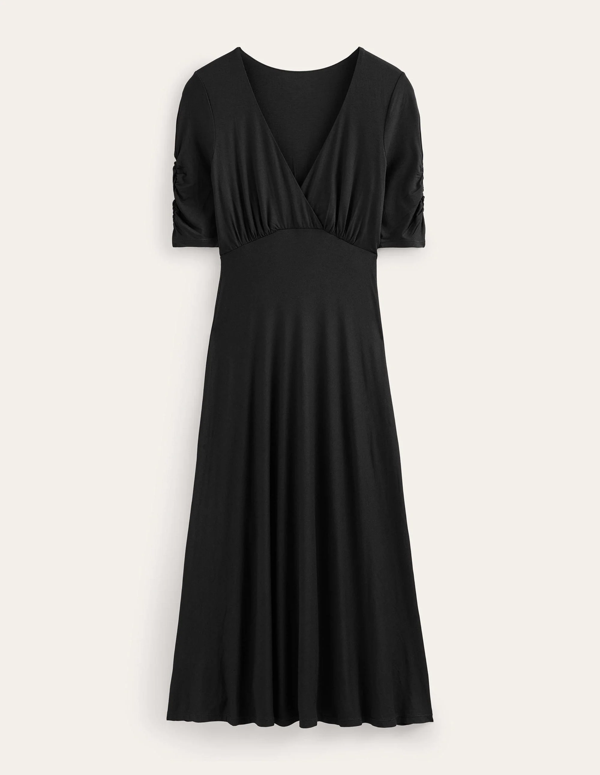 Rebecca Jersey Midi Tea Dress-Black - Image 5