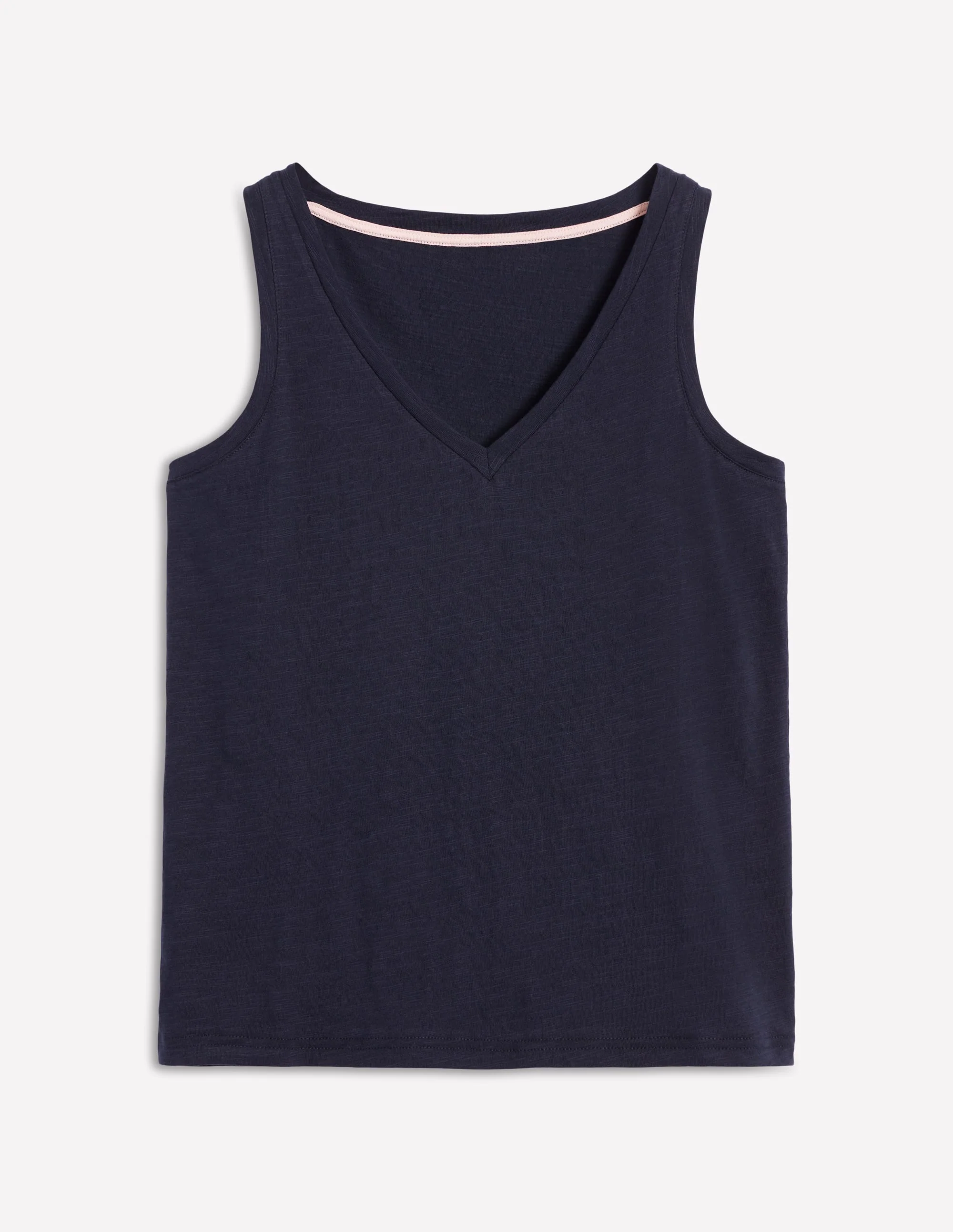 Regular V-Neck Slub Tank-Navy - Image 5