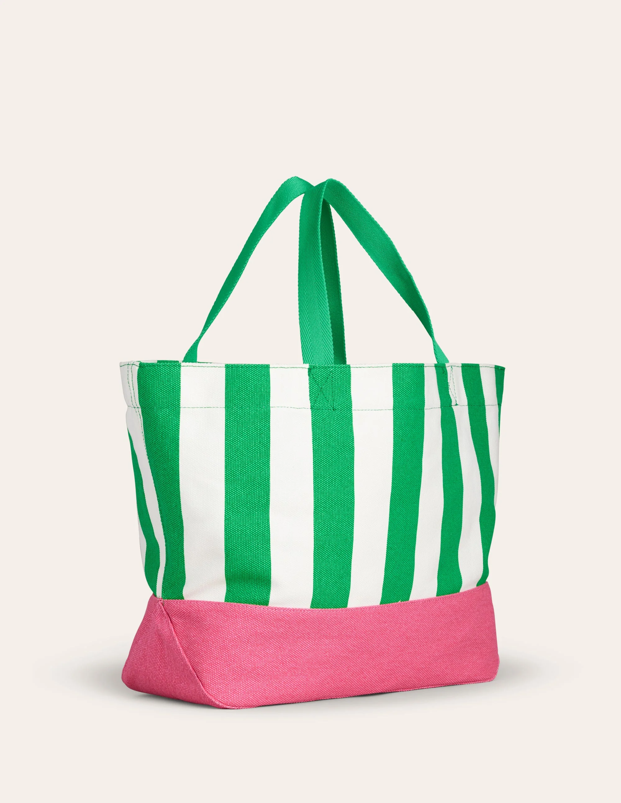 Relaxed Canvas Tote Bag-Green Stripe - Image 3