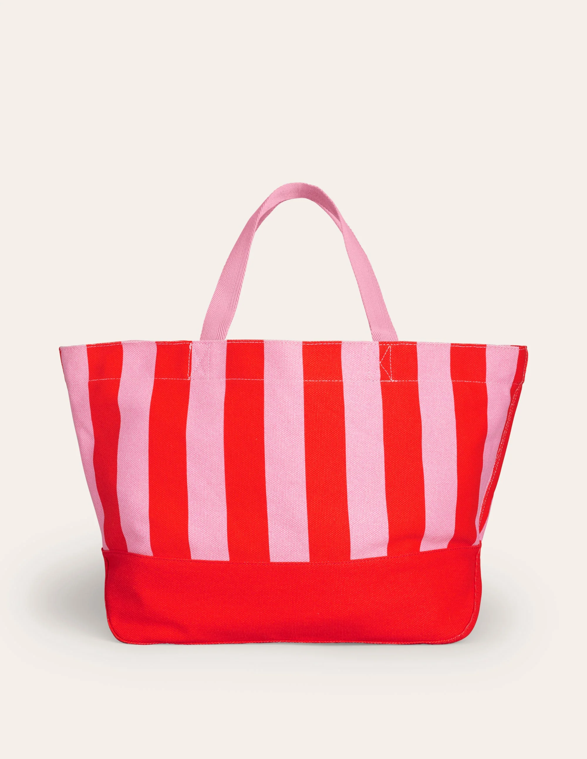 Relaxed Canvas Tote Bag-Pink Stripe - Image 2