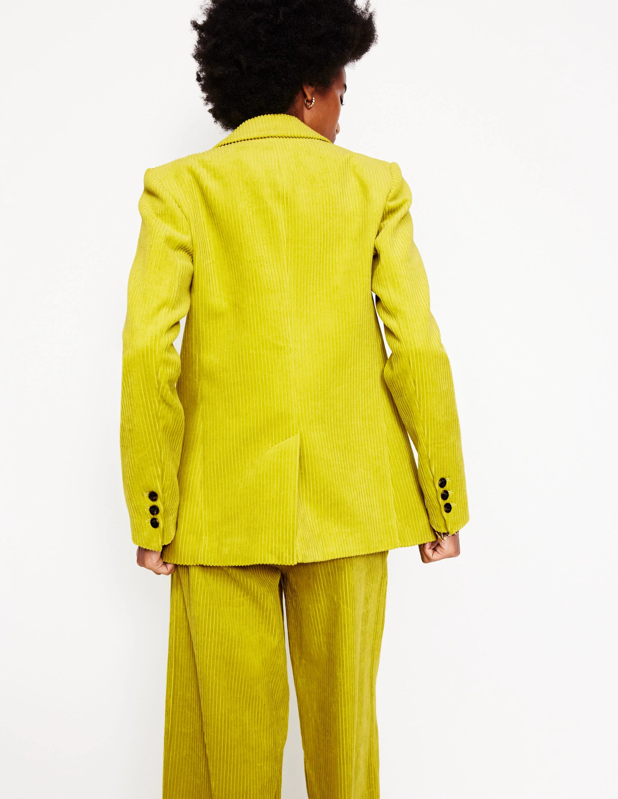 Relaxed Cord Blazer-Kiwi - Image 3