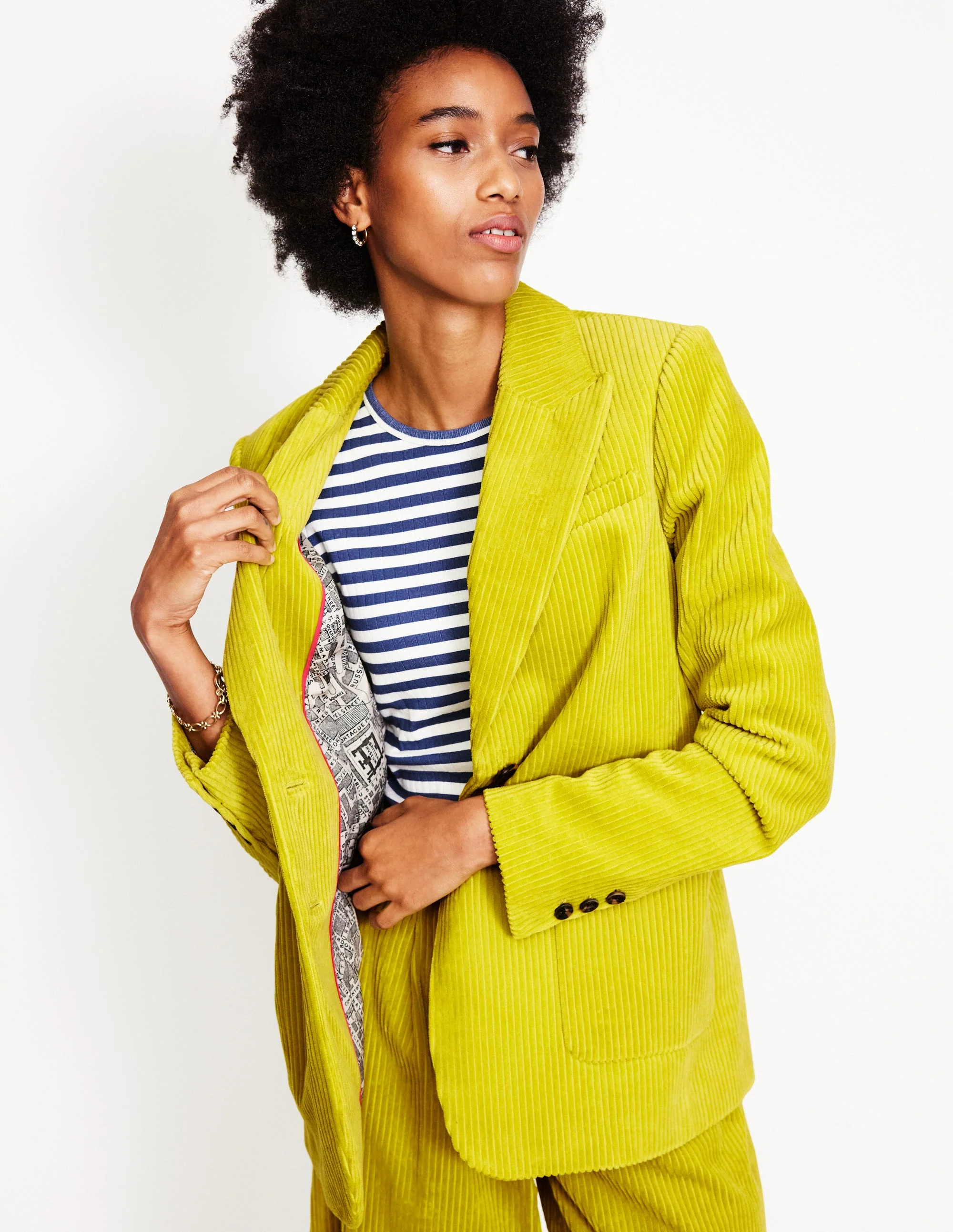 Relaxed Cord Blazer-Kiwi - Image 4