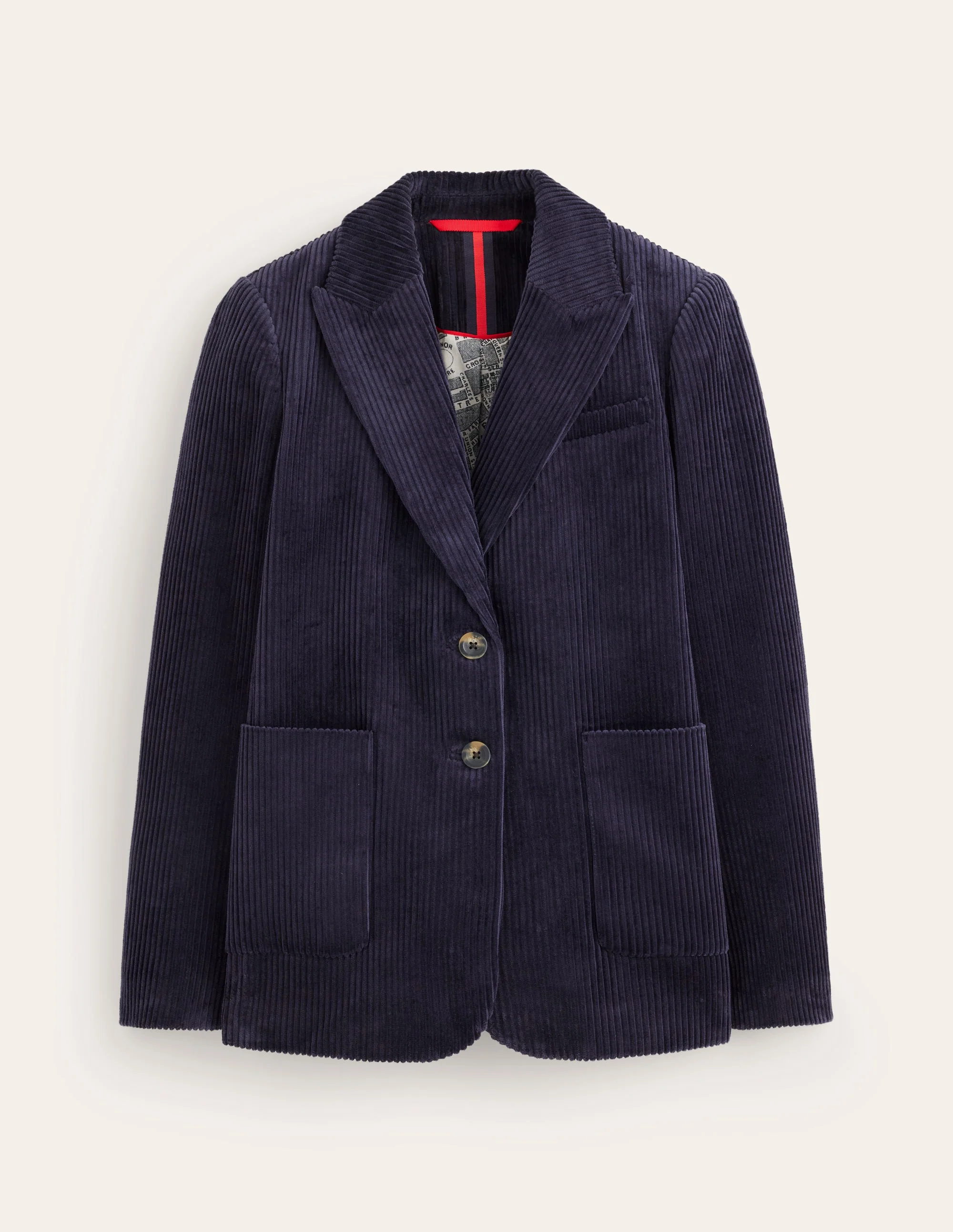 Relaxed Cord Blazer-Navy - Image 6