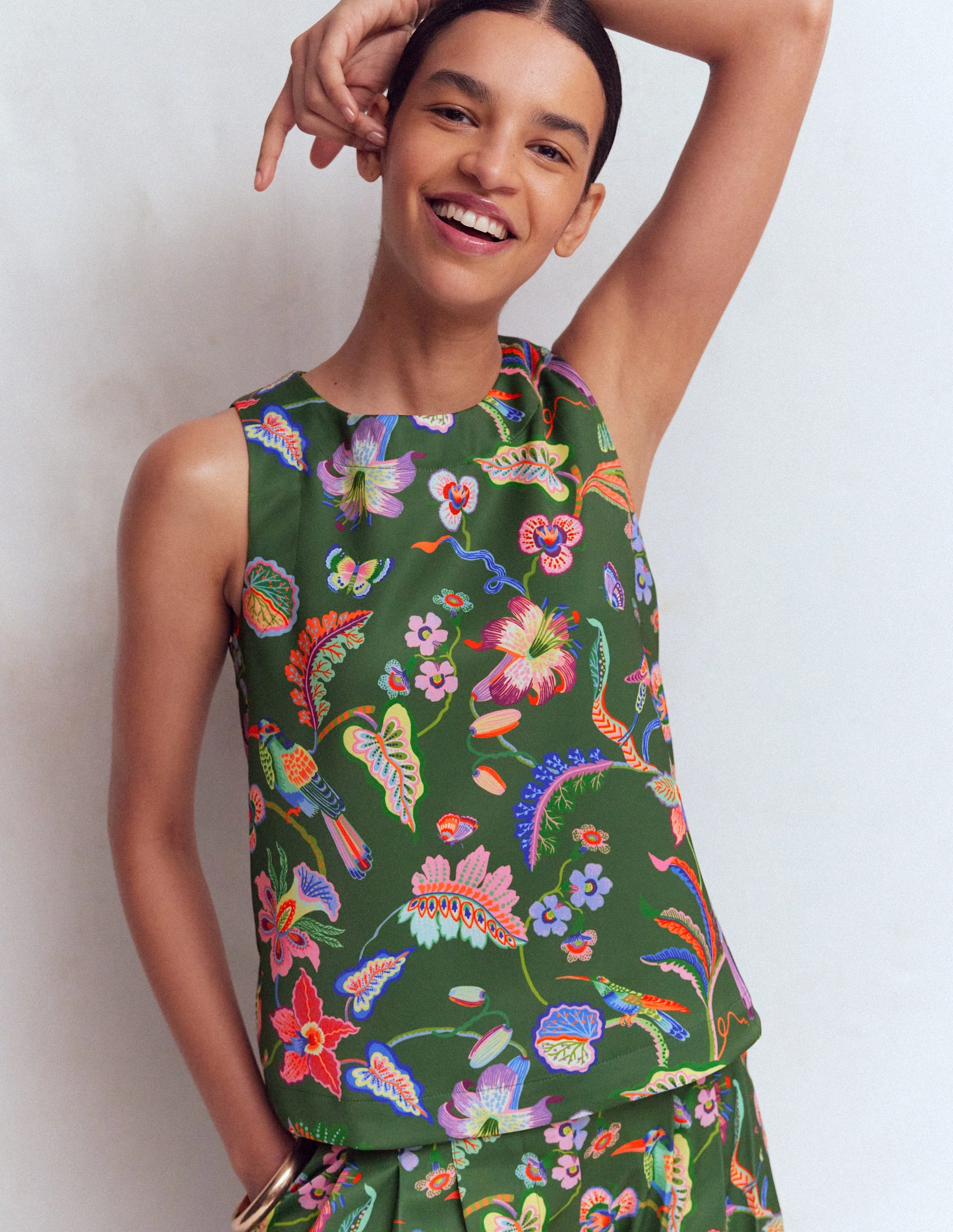 Relaxed Sleeveless Shell Top-Multi, Orchid Canopy - Image 2