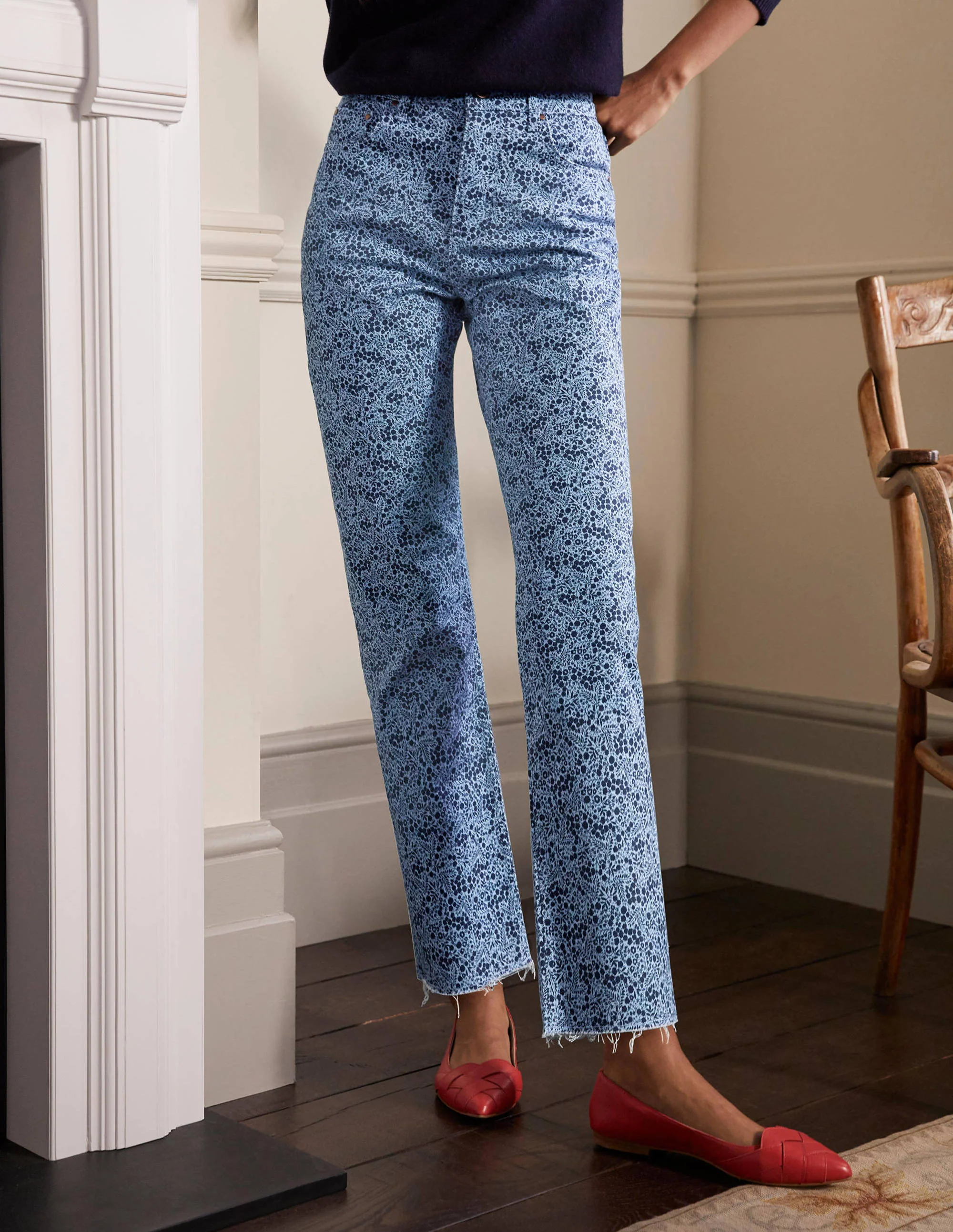 Relaxed Straight Jeans-Frost Blue, Enchanting Forest - Image 4