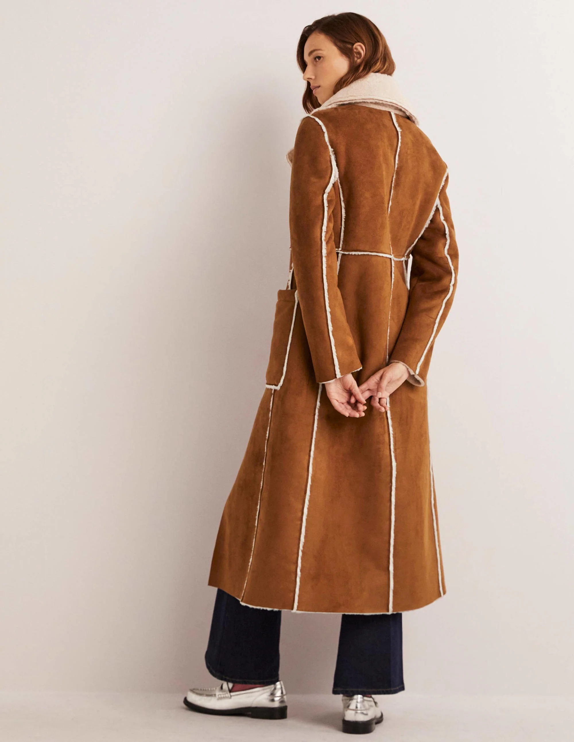 Reversible Faux-Shearling Coat-Hazel - Image 3