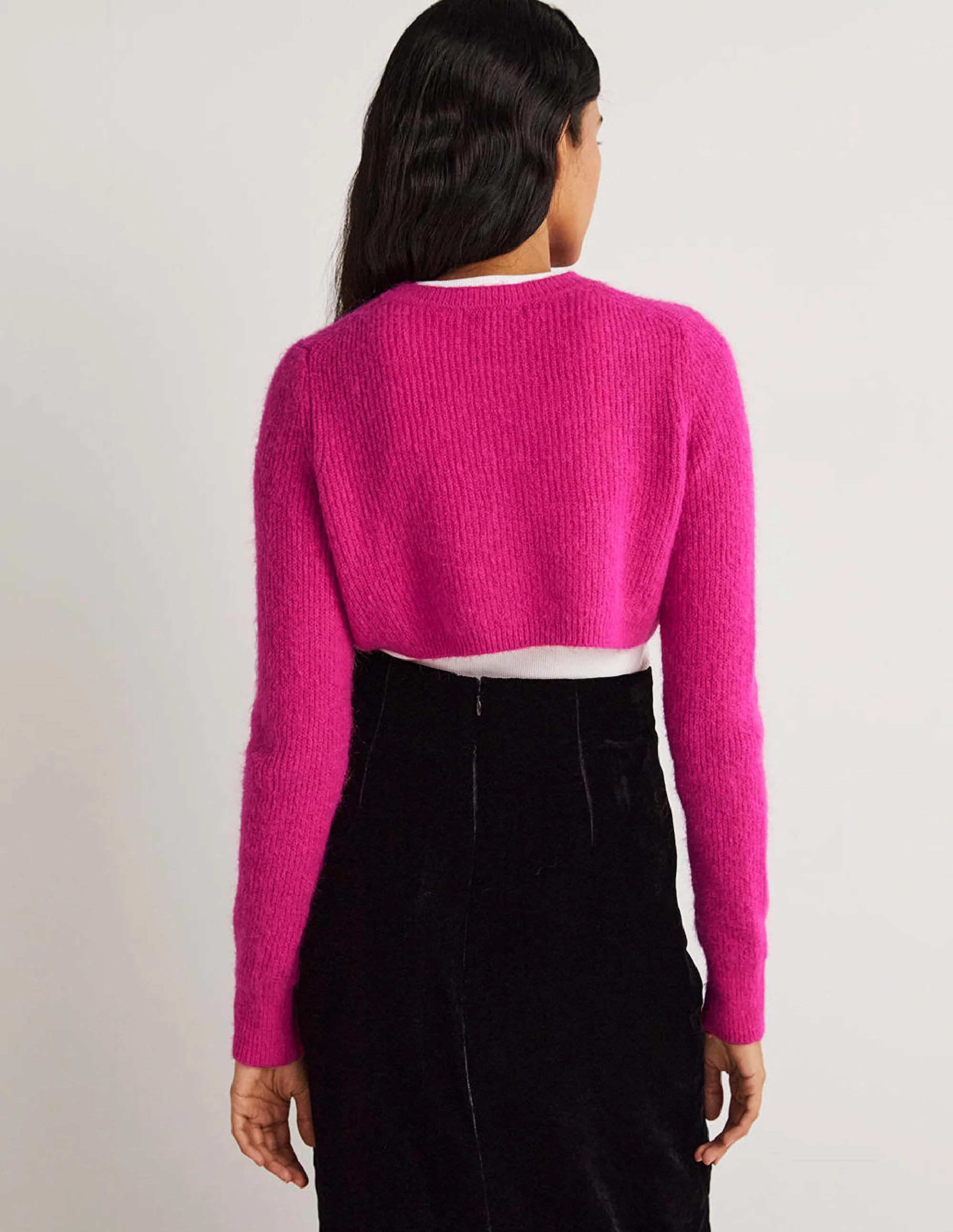 Rib Knit Bolero-Wild Watermelon Pink - Image 4