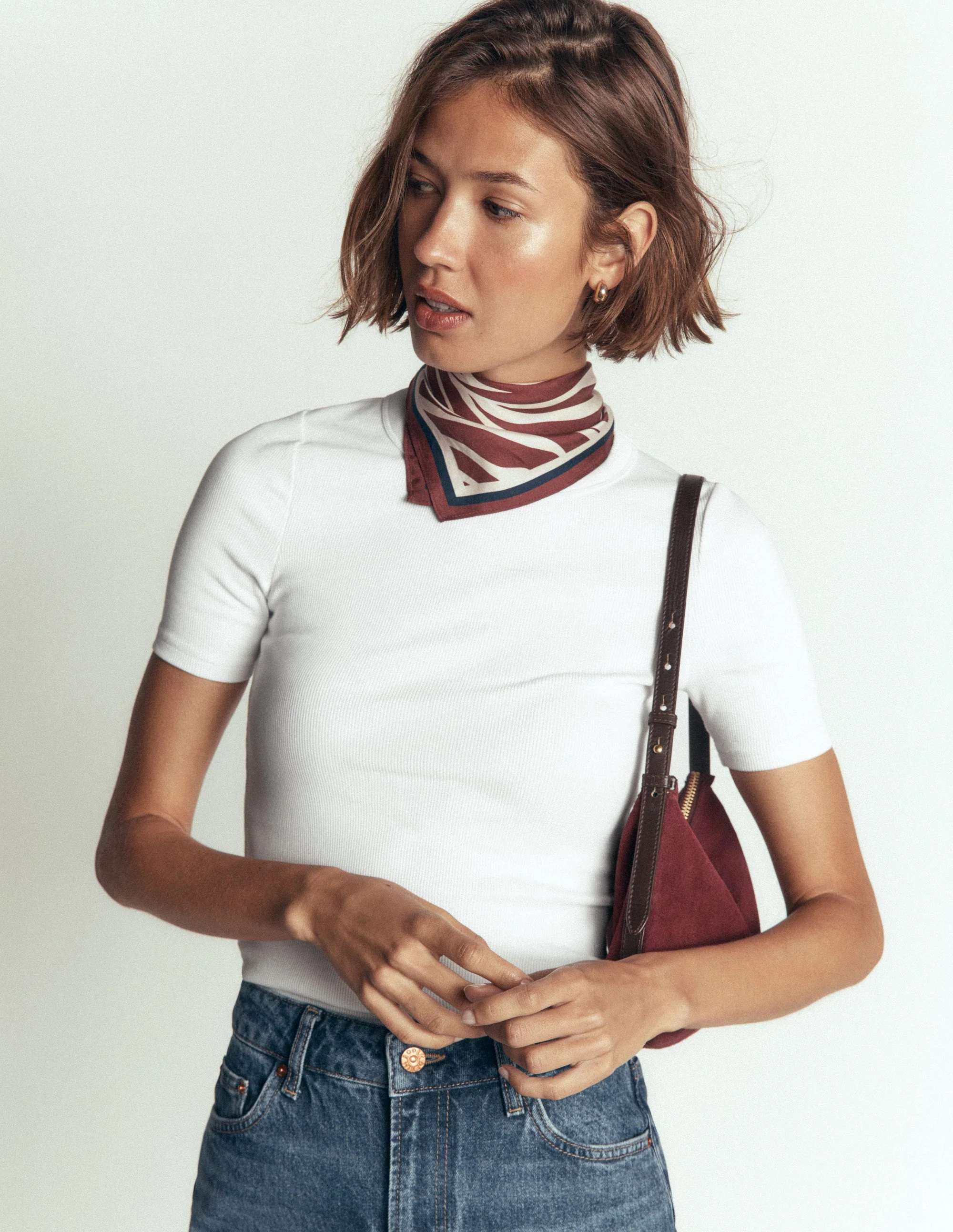 Ribbed Cotton T-Shirt-White - Image 3