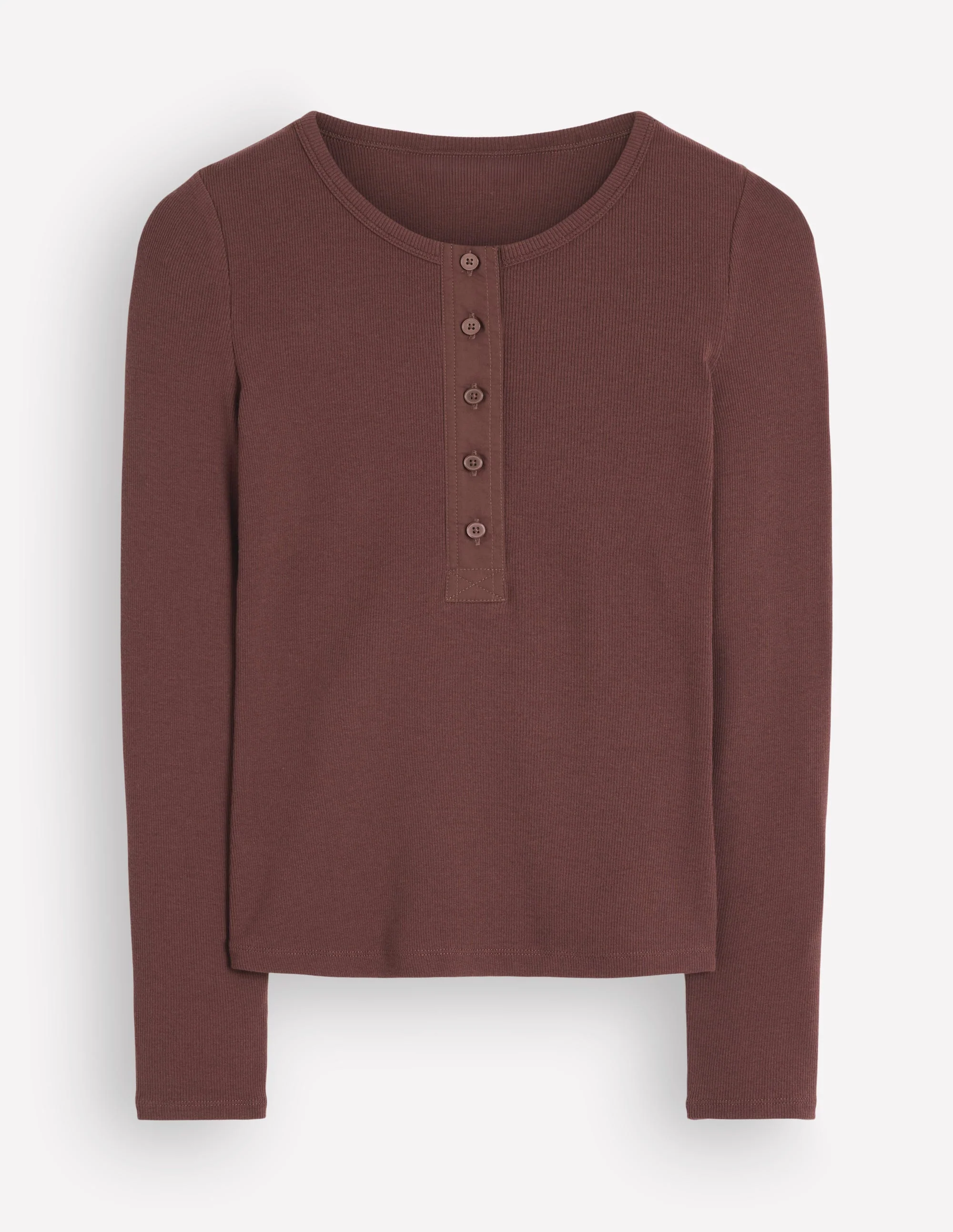 Ribbed Long Sleeve Henley-Fudgesickle - Image 5