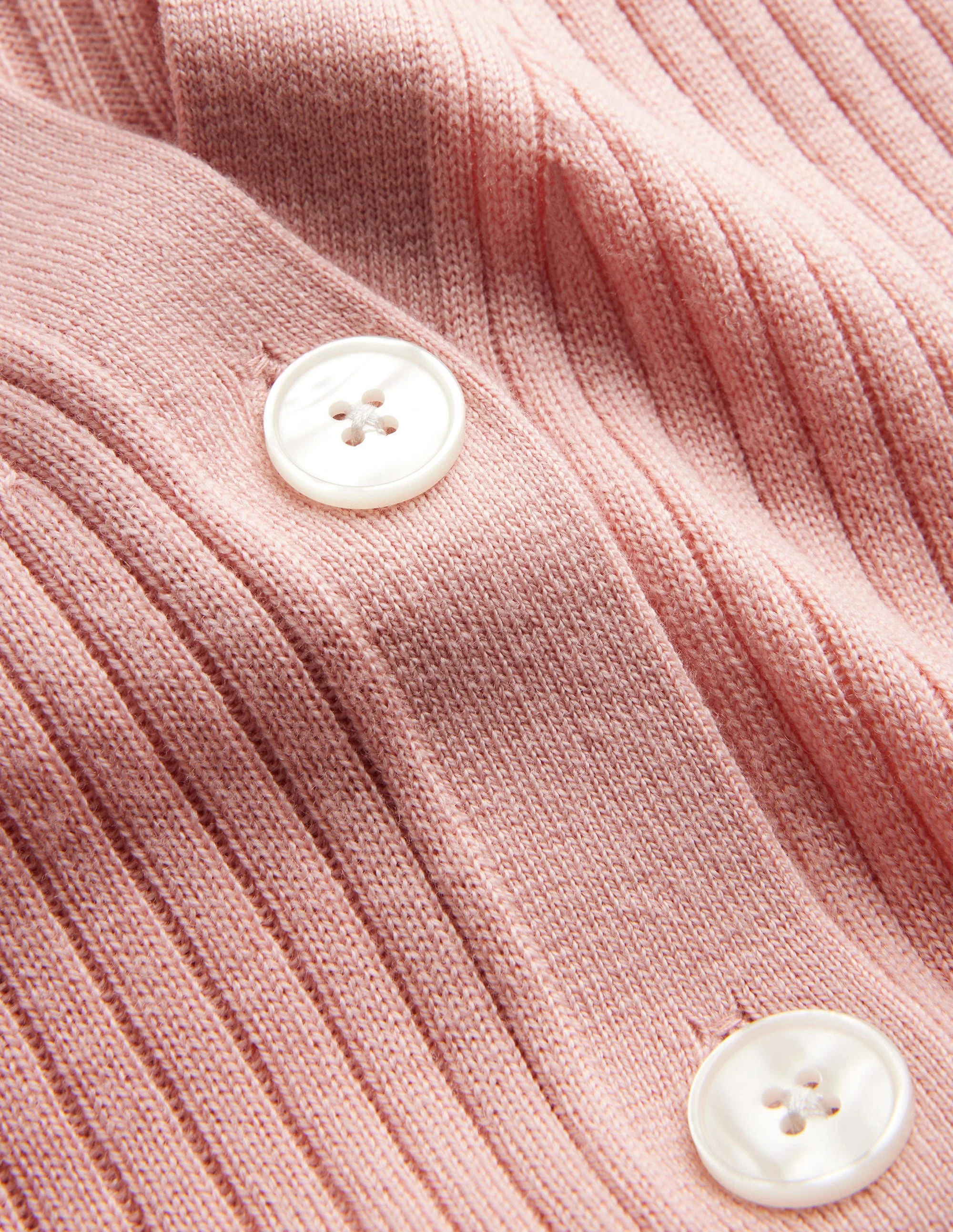 Ribbed Merino V Cardigan-Chalky Pink - Image 6