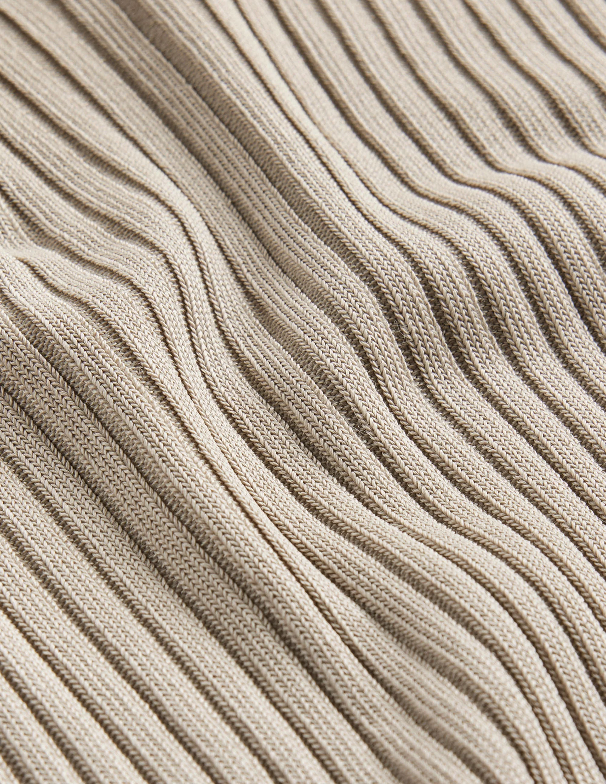 Ribbed Slash Neck Sweater-Stone - Image 6