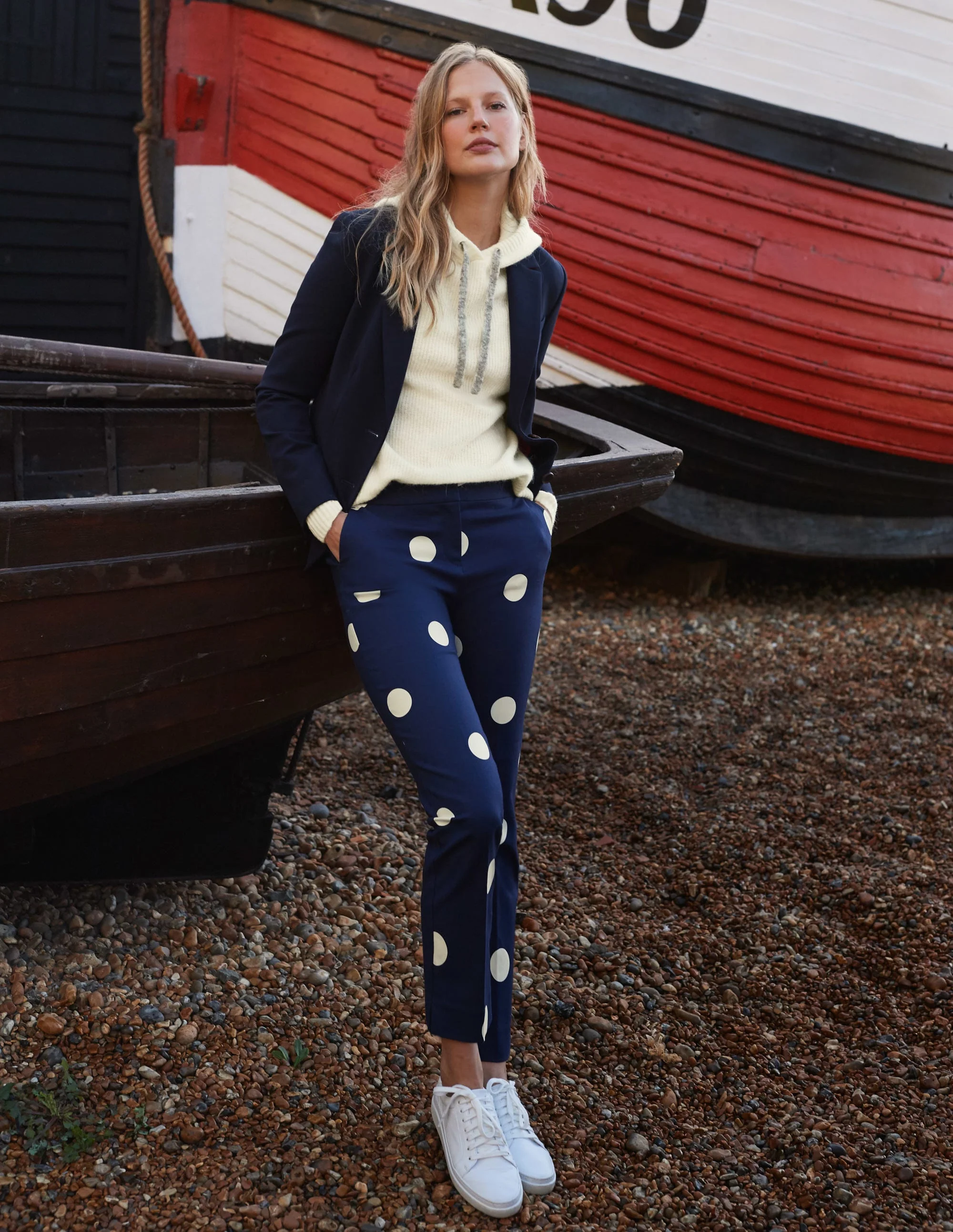 Richmond 7/8 Pants-French Navy, Regular Dot - Image 4