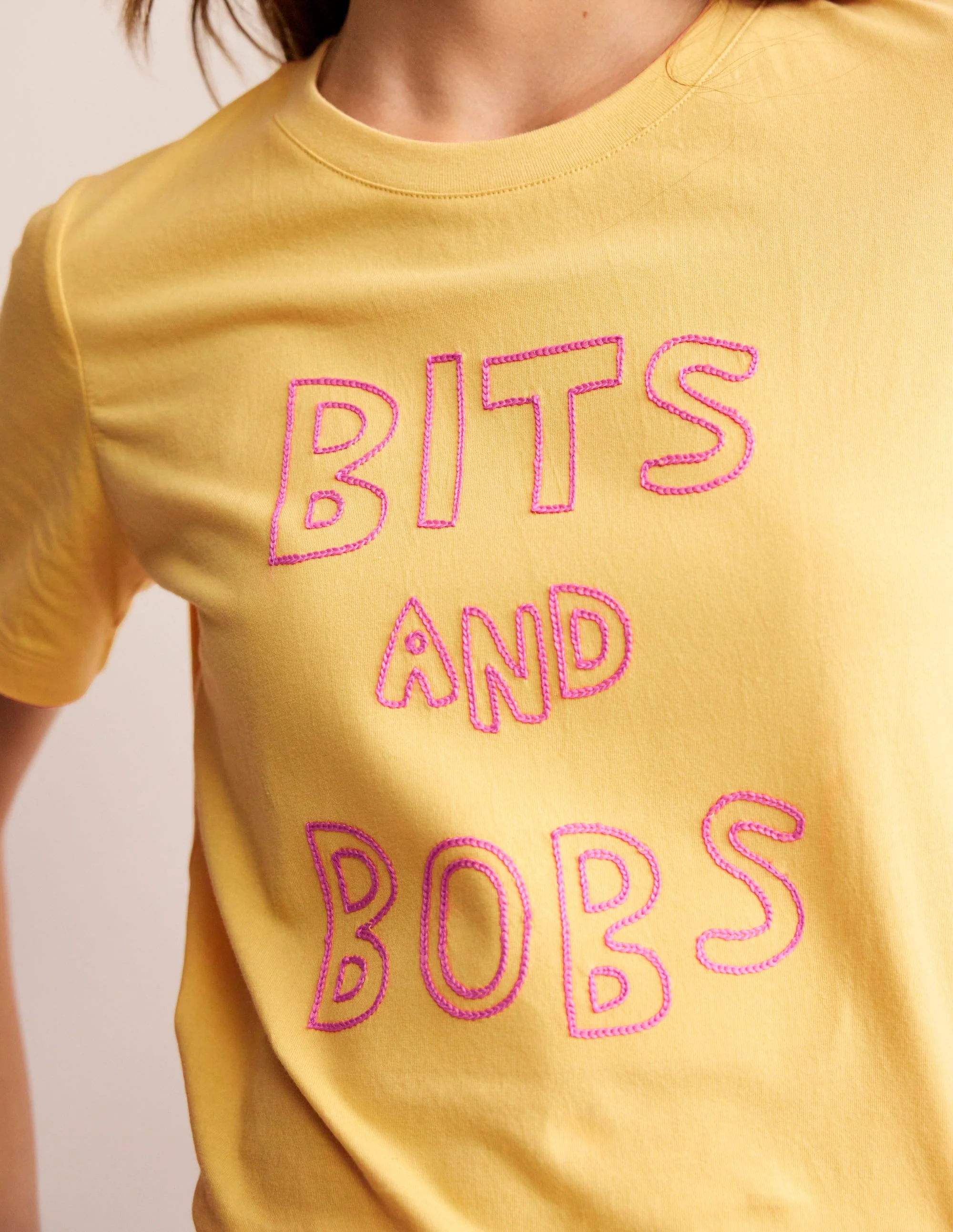 Rosa Embroidered T-Shirt-Dusky Citron, Bits and Bobs - Image 2