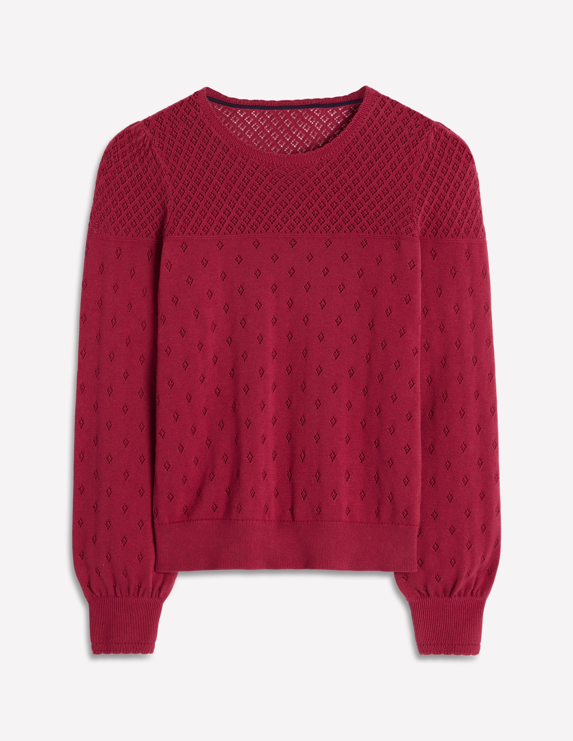 Rosalie Pointelle Sweater-Terracotta Red - Image 5